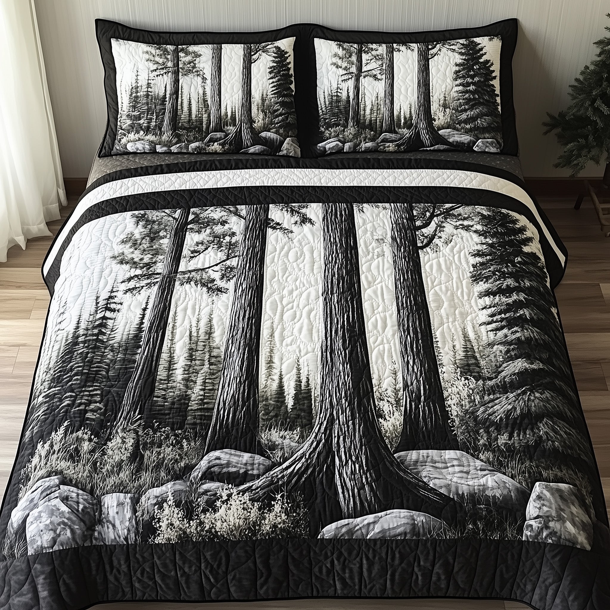Enchanted Forest Quilted Bedding Set Enchanted Forest Stitch Gift For Enchanted Family - Tradiviet