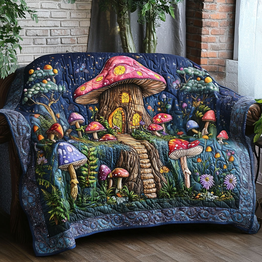 Enchanted Meadow Cabin Quilted Sofa Cover Natural Room Decor Present For Home Lovers - Tradiviet