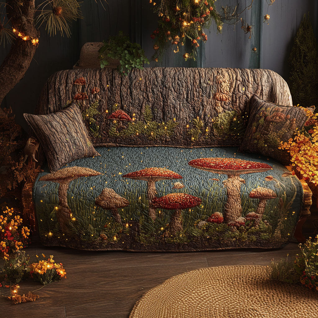 Enchanted Wood Quilted Sofa Cover Elegant Room Decor House Lover Gift Ideas - Tradiviet