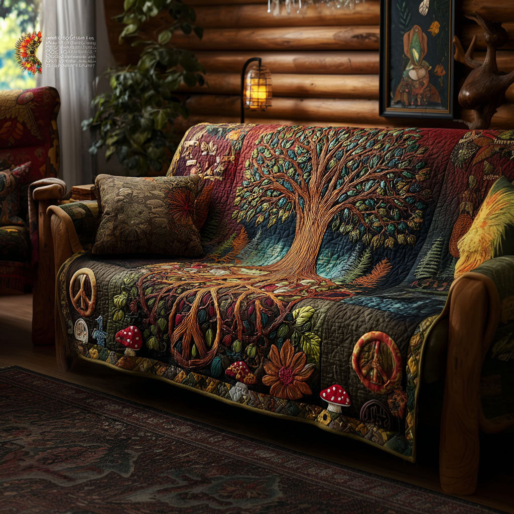 Eternal Grove Quilted Sofa Cover Best Couch Covers Tree Of Life Gifts For Mom - Tradiviet