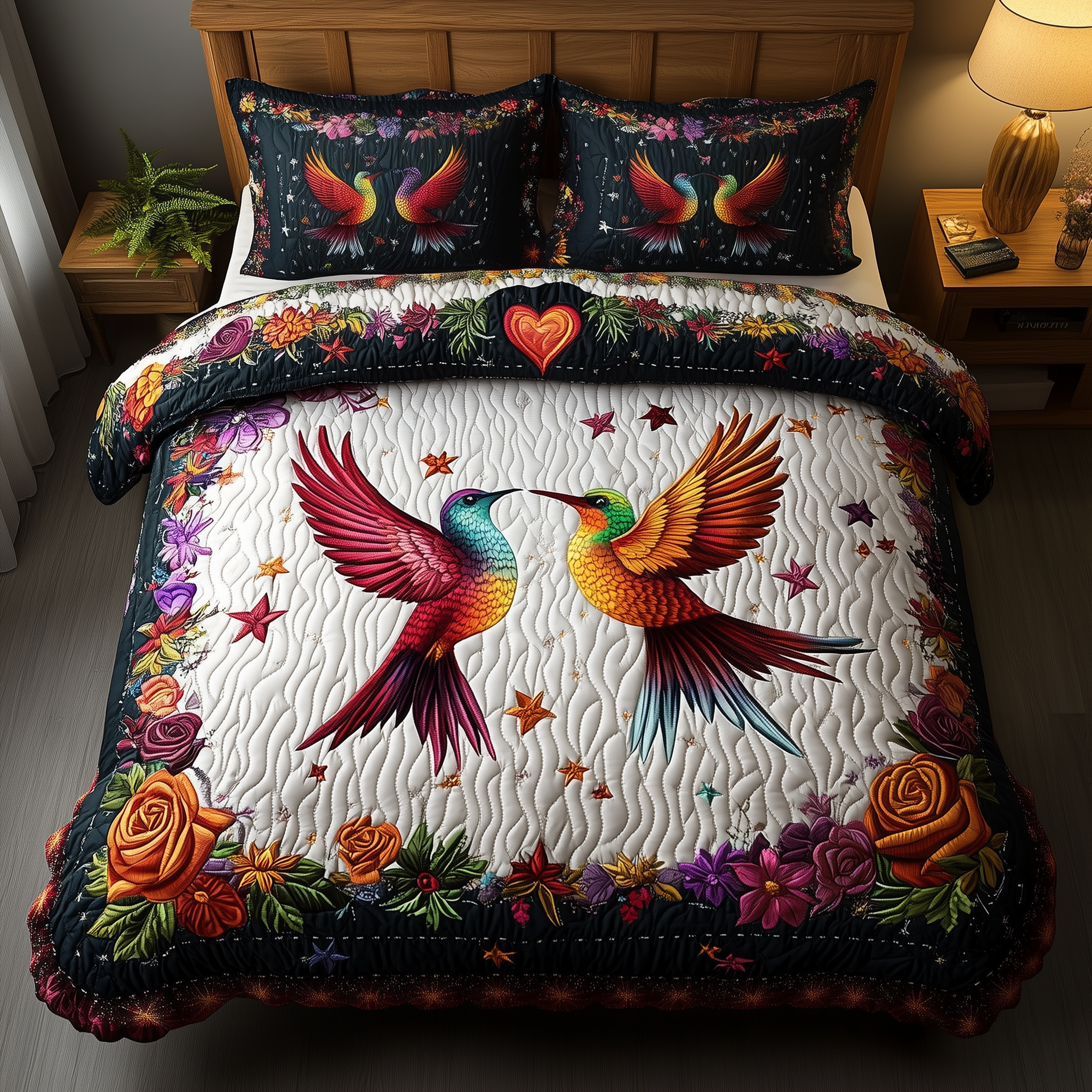Eternal Love in Flight Quilted Bedding Set Eternal Love Masterpiece Gift For Eternal Love - Tradiviet