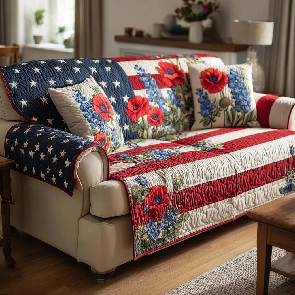Eternal Prairie Quilted Sofa Cover Minimalist Room Decor Cozy Living Gift Ideas - Tradiviet