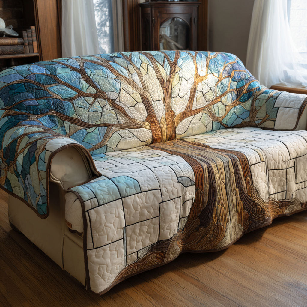 Eternal Roots Quilted Sofa Cover Sofa Protector Cover Tree Of Life Gifts For Dad - Tradiviet