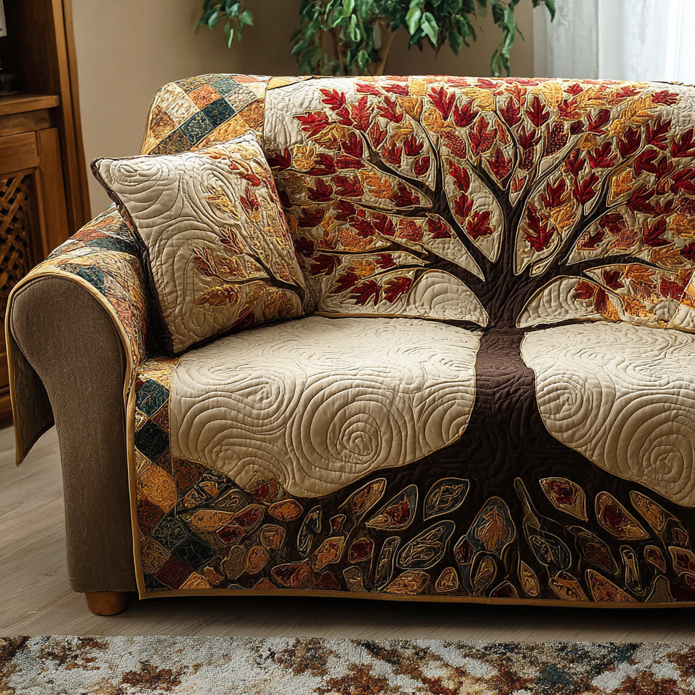 Eternal Tree Quilted Sofa Cover Covers For Sofas Tree Of Life Gifts For Dad - Tradiviet