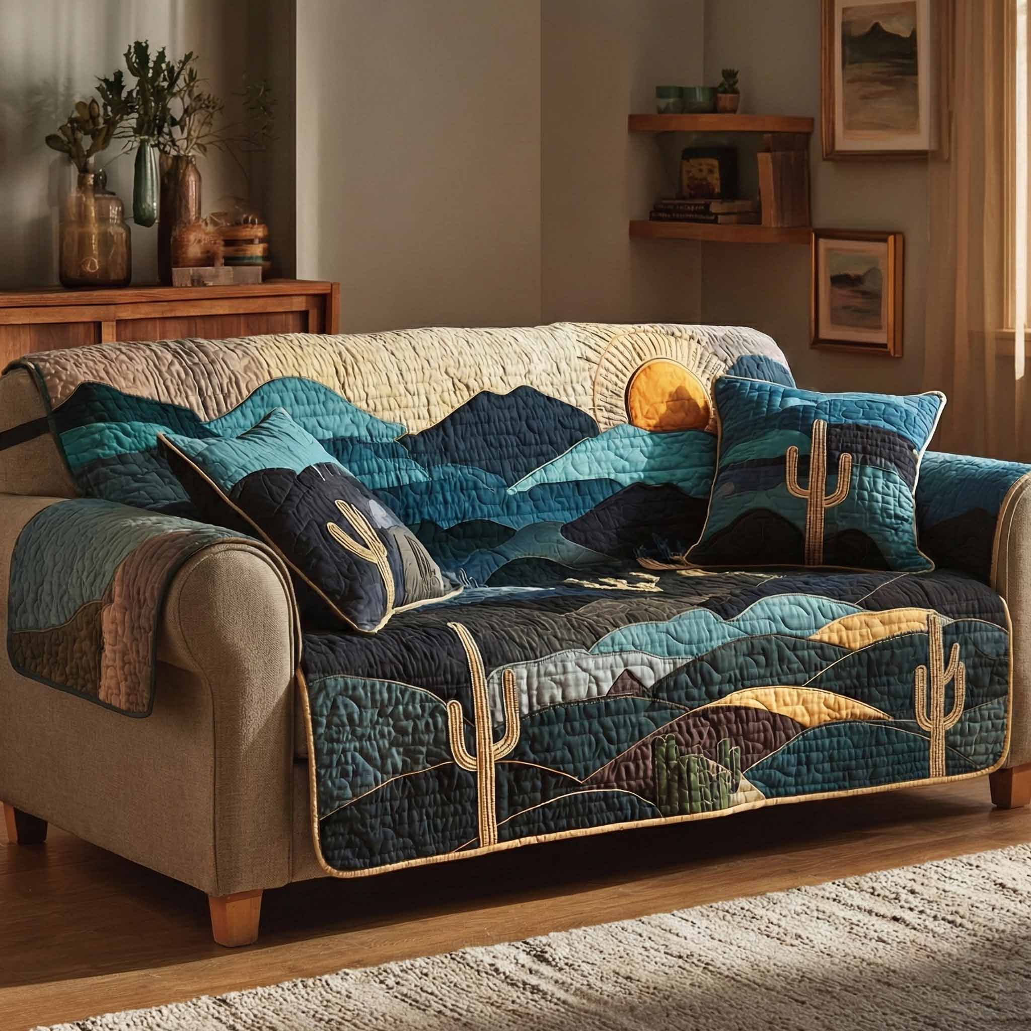 Evening Range Quilted Sofa Cover Room Room Decor Ideas Home Gift For Her - Tradiviet