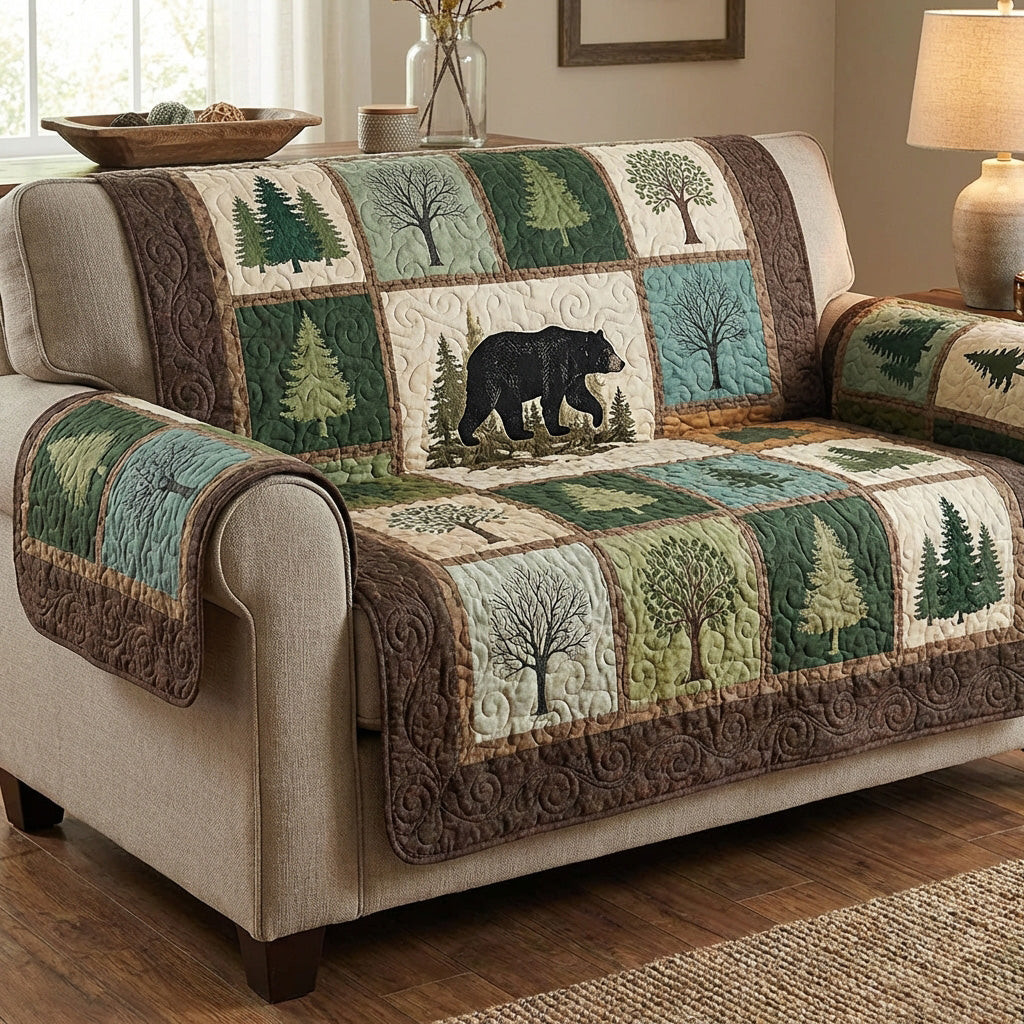 Evergreen Bear Quilted Sofa Cover The Best Sofa Covers Gift Ideas For Bear Lovers - Tradiviet