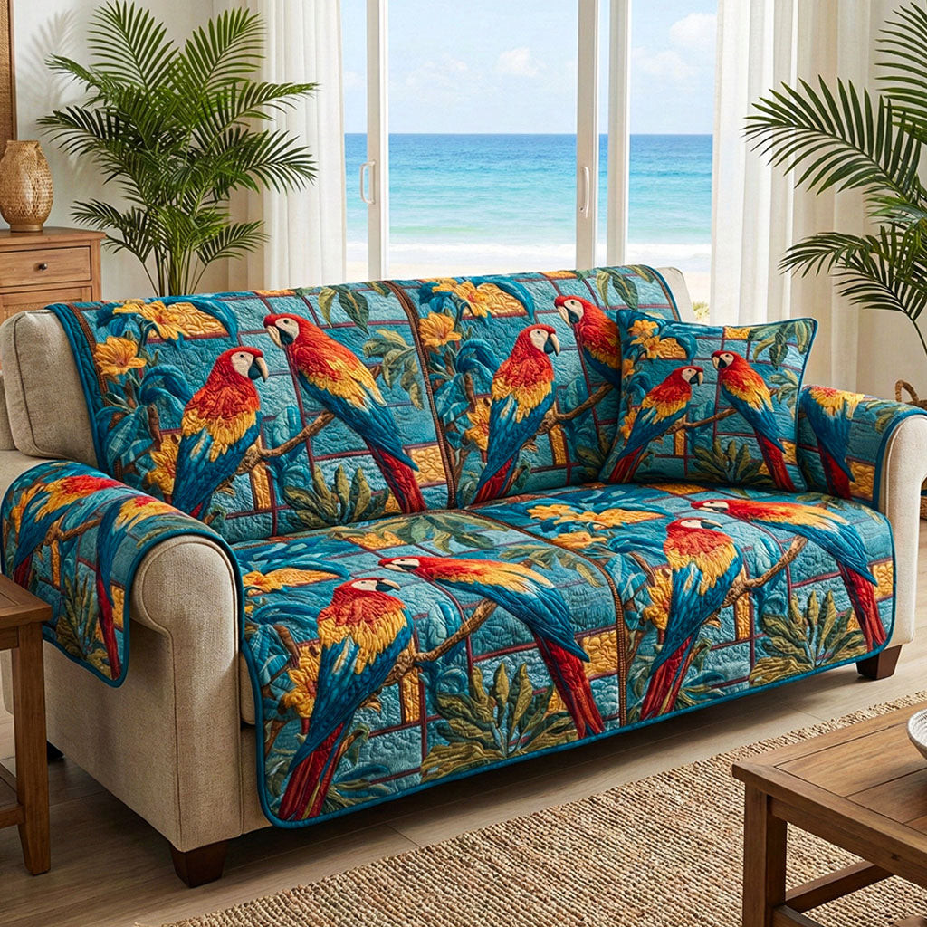 Exotic Escape Quilted Sofa Cover Cute Sofa Slipcovers Unique Gifts For Beach Lovers - Tradiviet