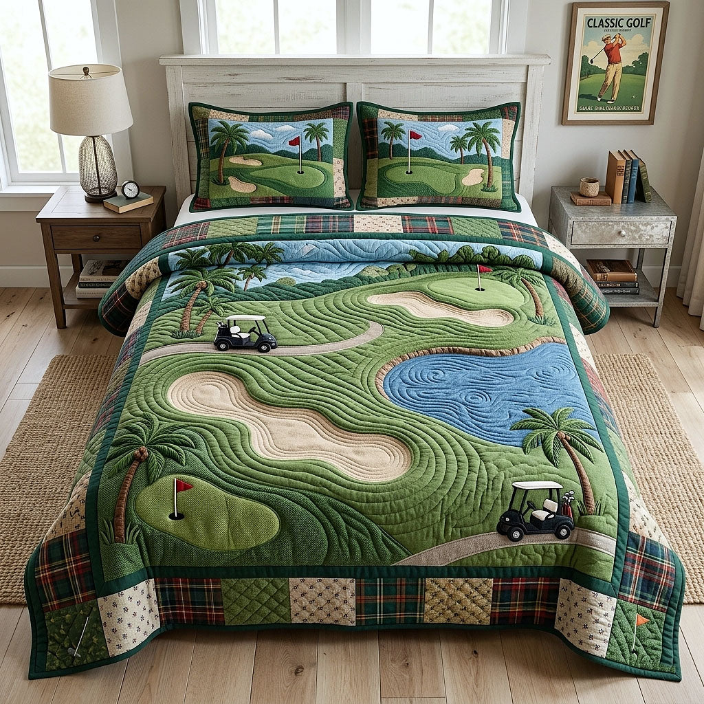 Fairway Club Quilted Bedding Set Fairway Club Aesthetic Gift For Club Friends - Tradiviet