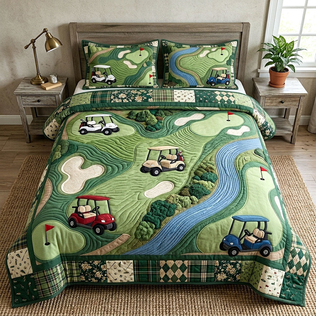 Fairway Club Quilted Bedding Set Fairway Club Texture Gift For Club Fans - Tradiviet