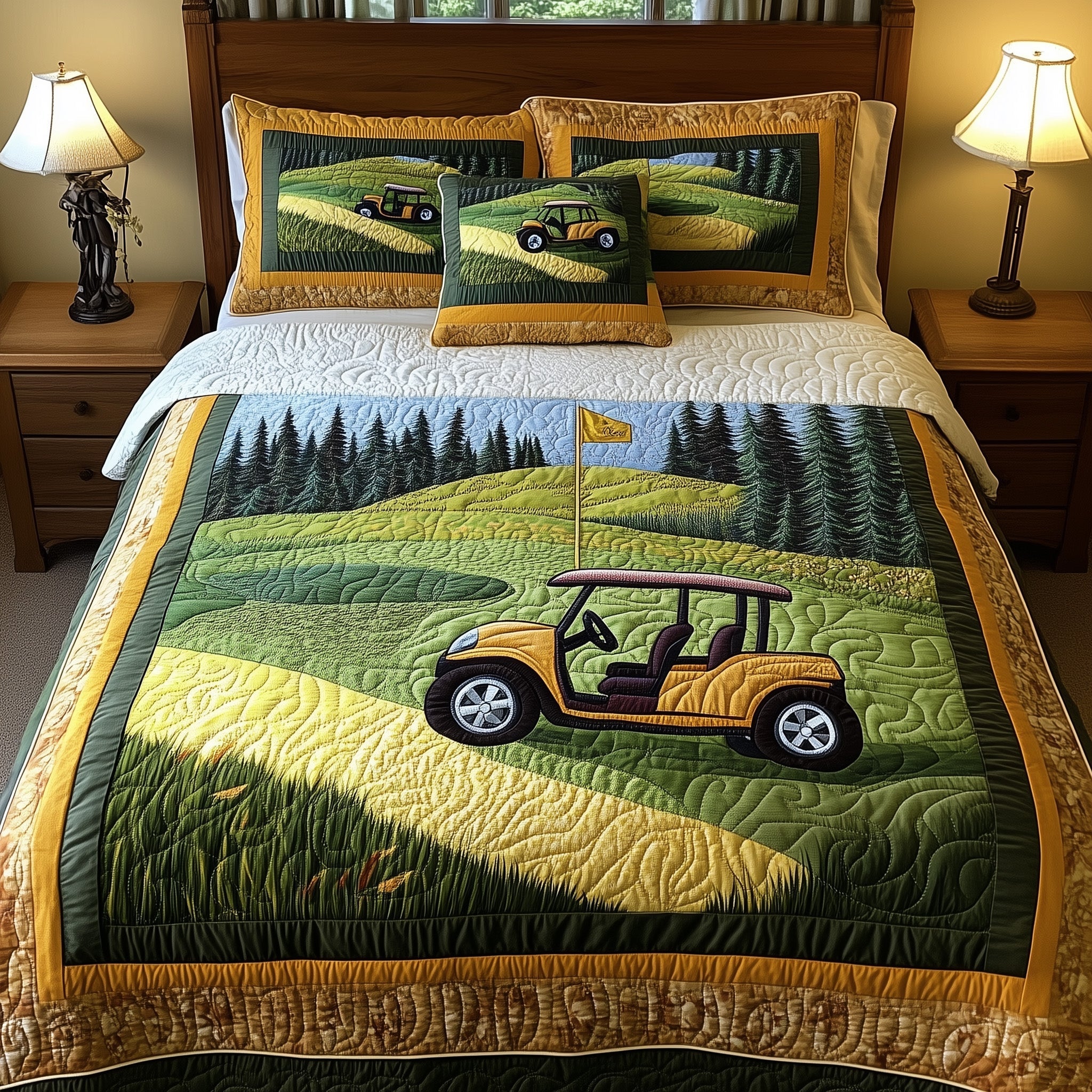 Fairway Serenity Quilted Bedding Set Fairway Serenity Touch Gift For Fairway Friends - Tradiviet