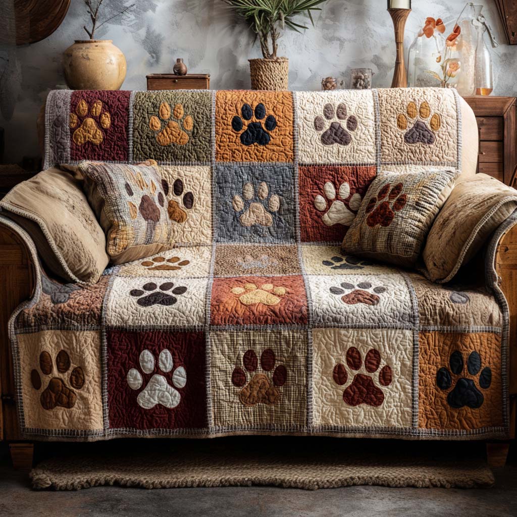 Faithful Squares Quilted Sofa Cover Indoor Home Room Decor Home Gift For Him - Tradiviet