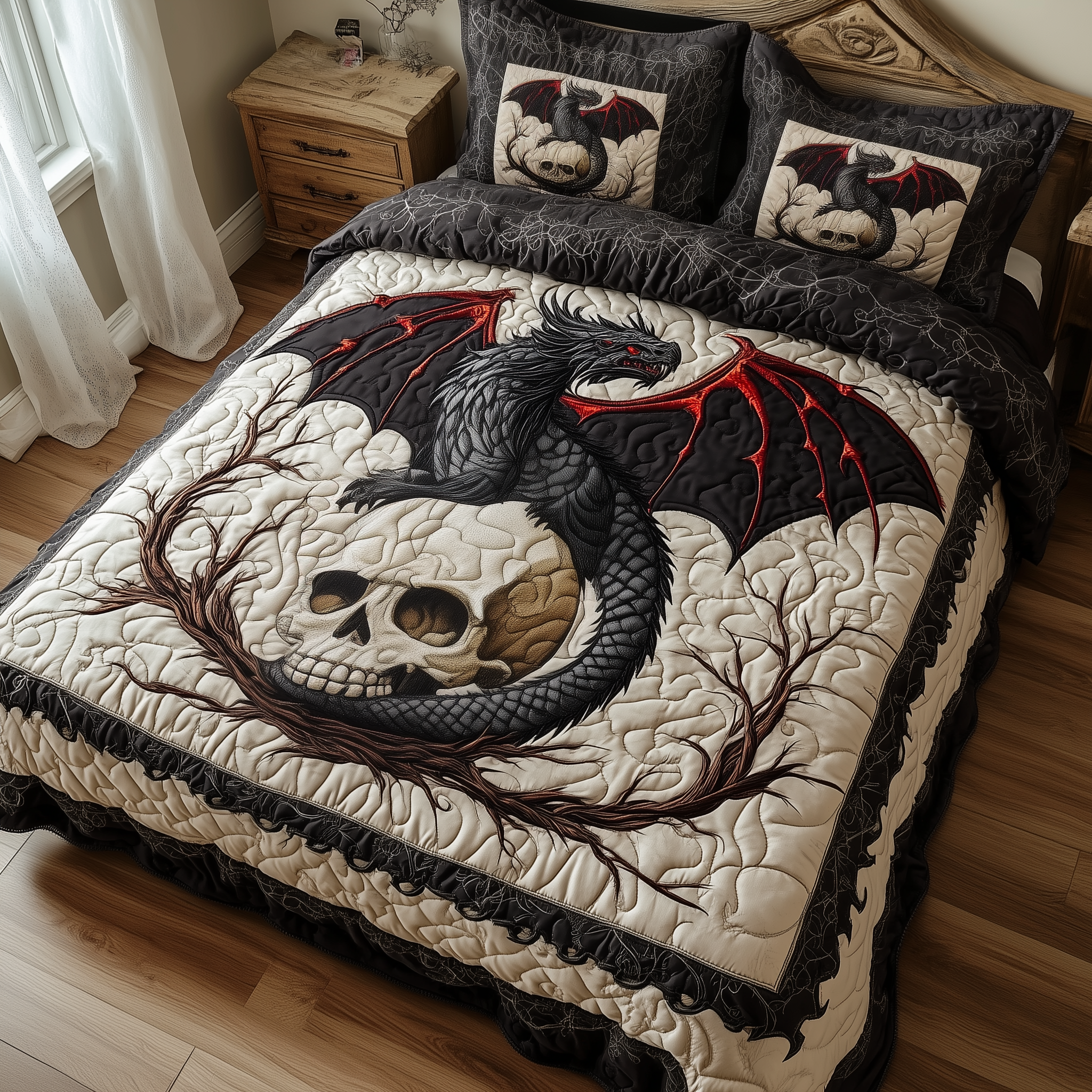 Fang and Fury Quilted Bedding Set Fang Fury Daydream Gift For Fang Fury - Tradiviet