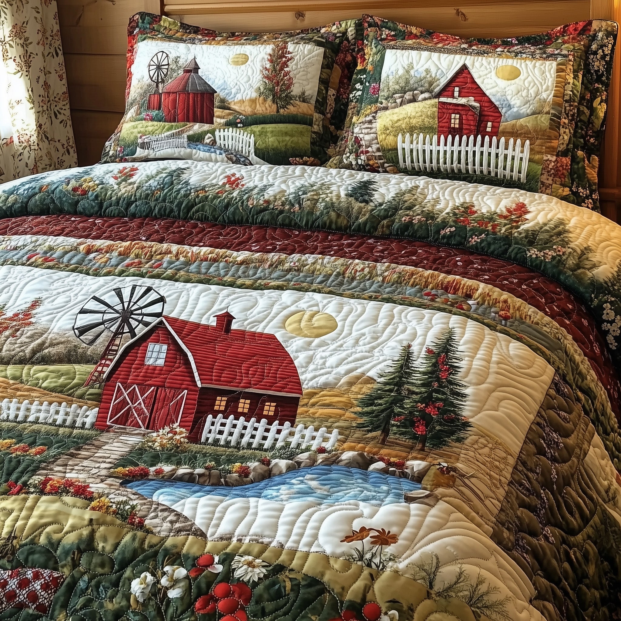 Farm Of Serenity Quilted Bedding Set Farm Serenity Touch Gift For Farm Serenity - Tradiviet