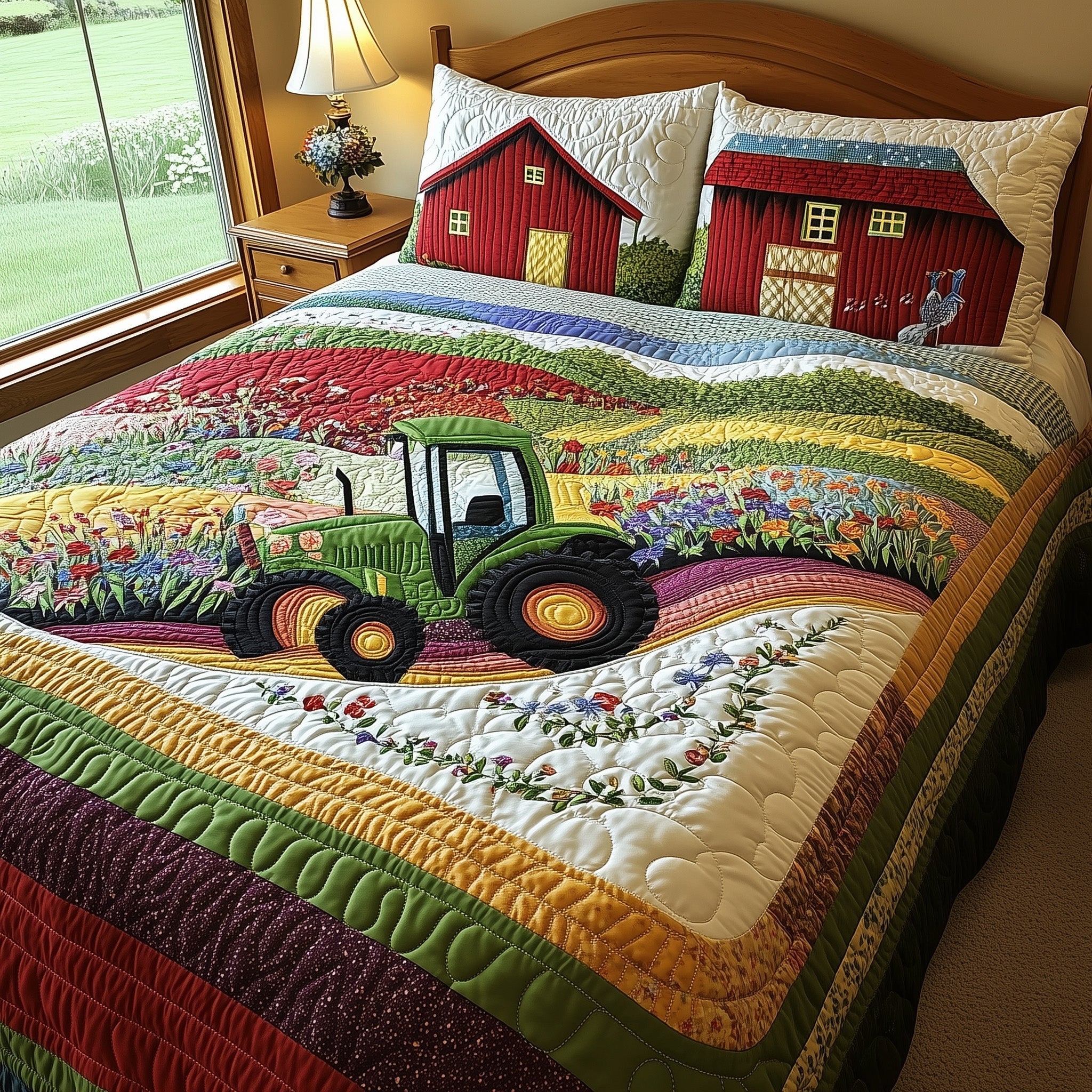 Farmer Dream Quilted Bedding Set Farmer Dream Soft Gift For Farmer Dream - Tradiviet
