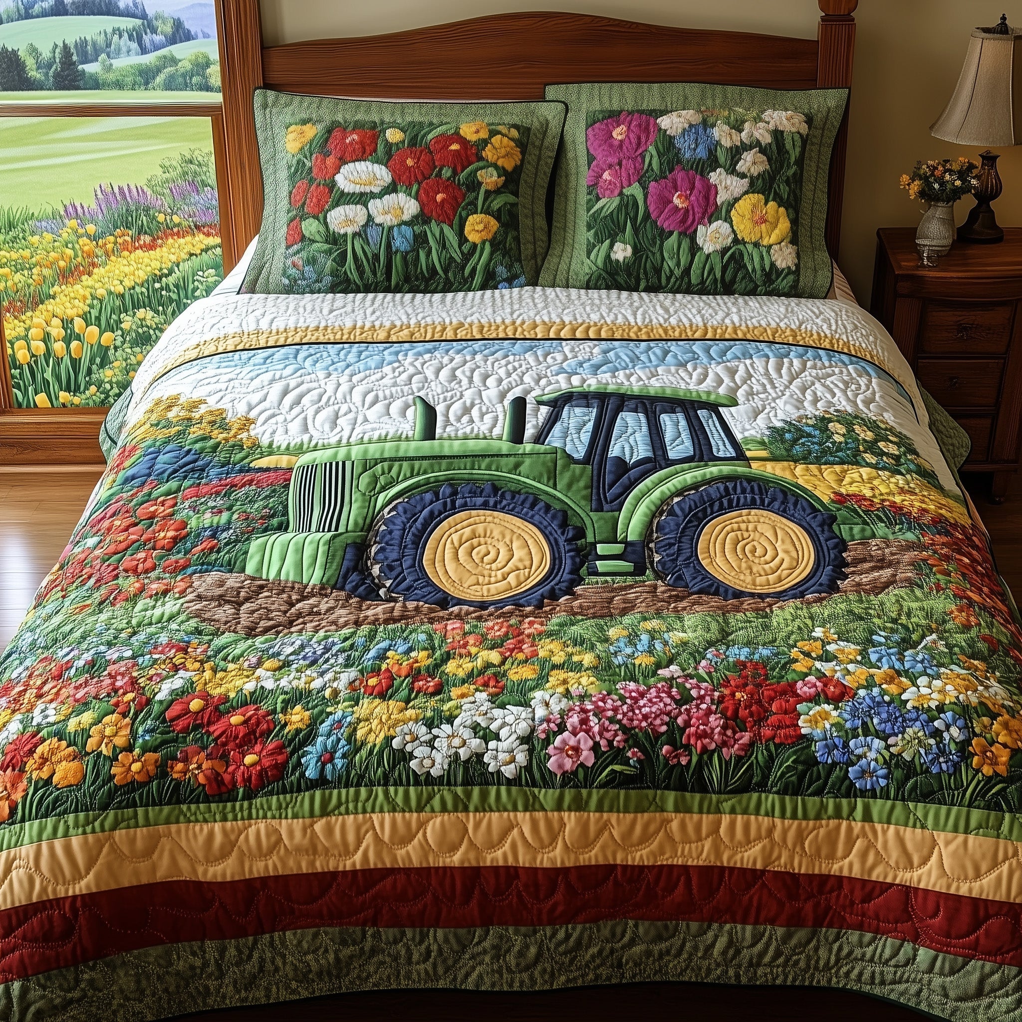 Farmer Dream Quilted Bedding Set Farmer Dream Starlight Gift For Farmer Fans - Tradiviet