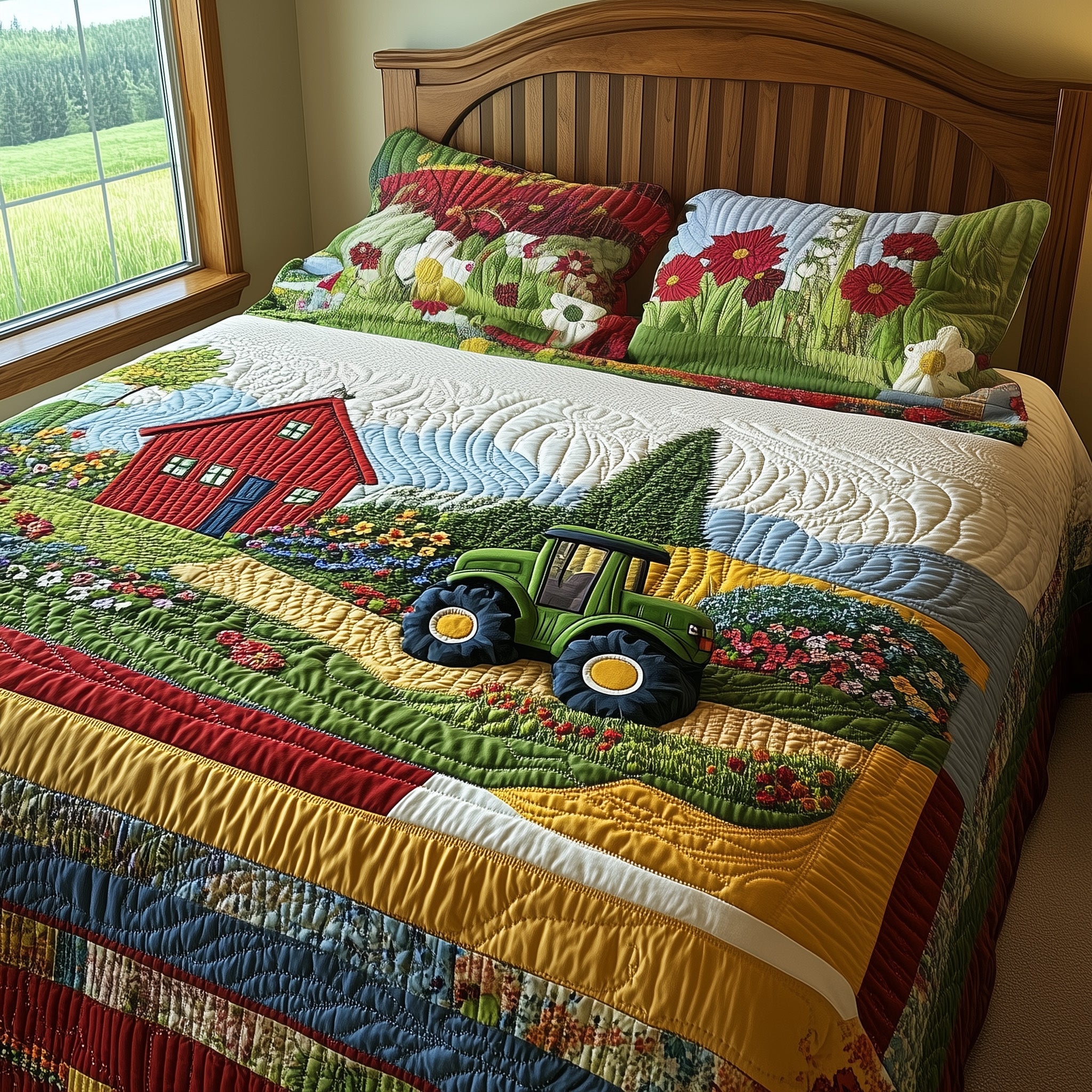 Farmer Dream Quilted Bedding Set Farmer Dream Style Gift For Farmer Friends - Tradiviet
