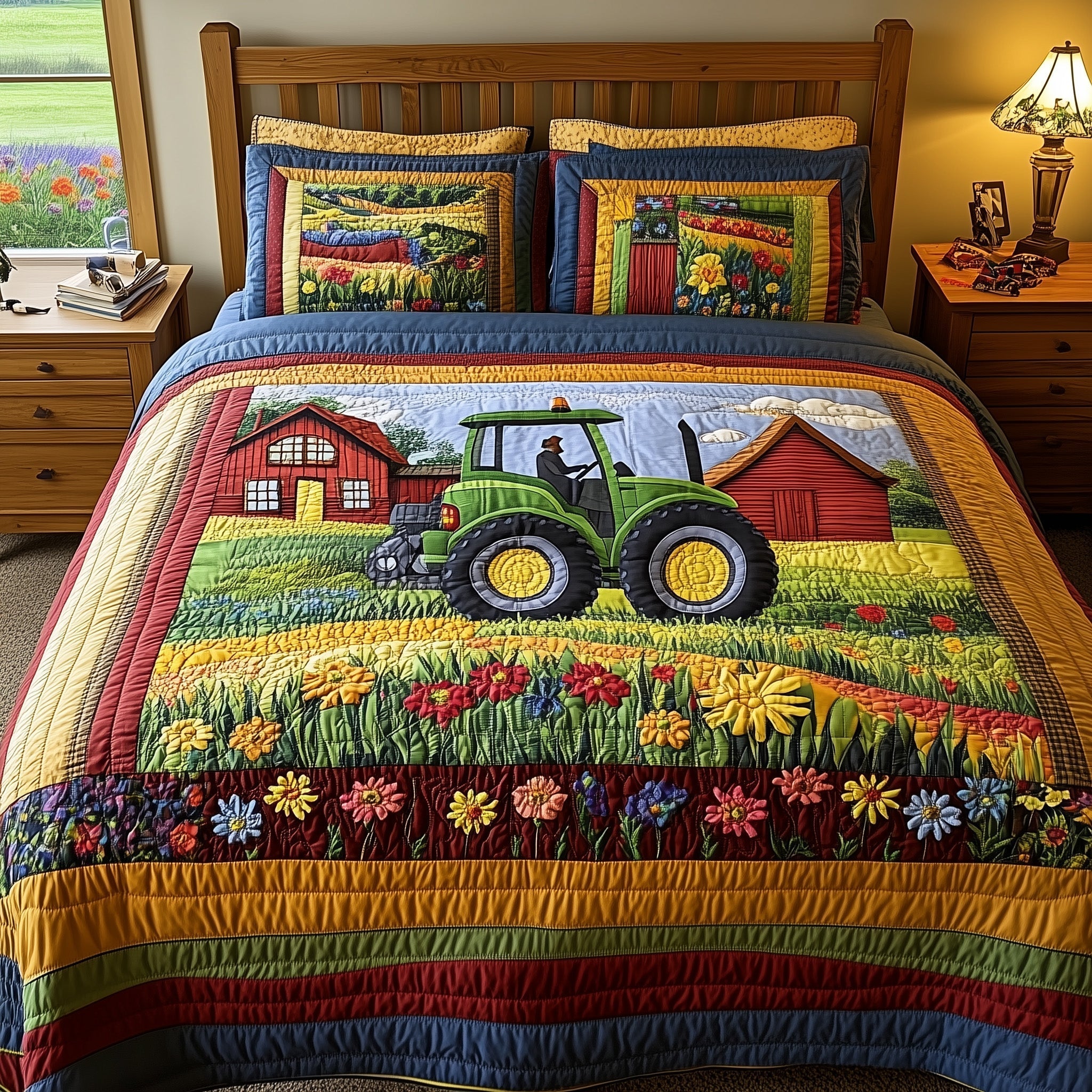 Farmer Heaven Quilted Bedding Set Farmer Heaven Midnight Gift For Heaven Family - Tradiviet