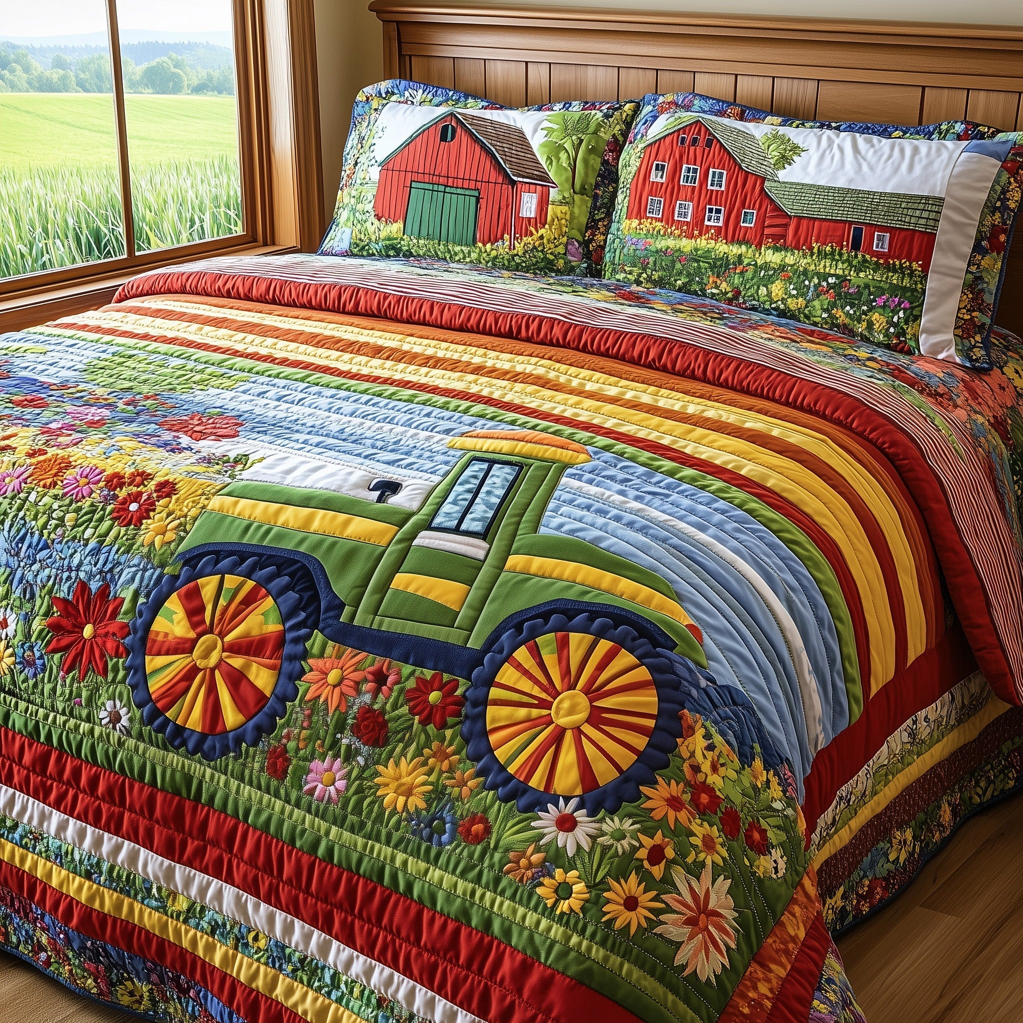 Farmer Heaven Quilted Bedding Set Farmer Heaven Palette Gift For Farmer Dad - Tradiviet