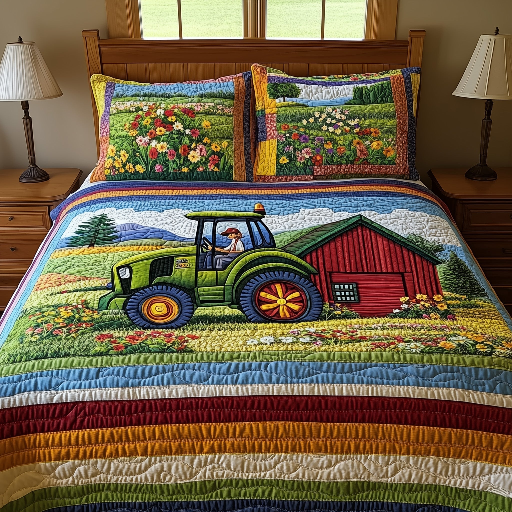 Farmer Heaven Quilted Bedding Set Farmer Heaven Prairie Gift For Heaven Friends - Tradiviet