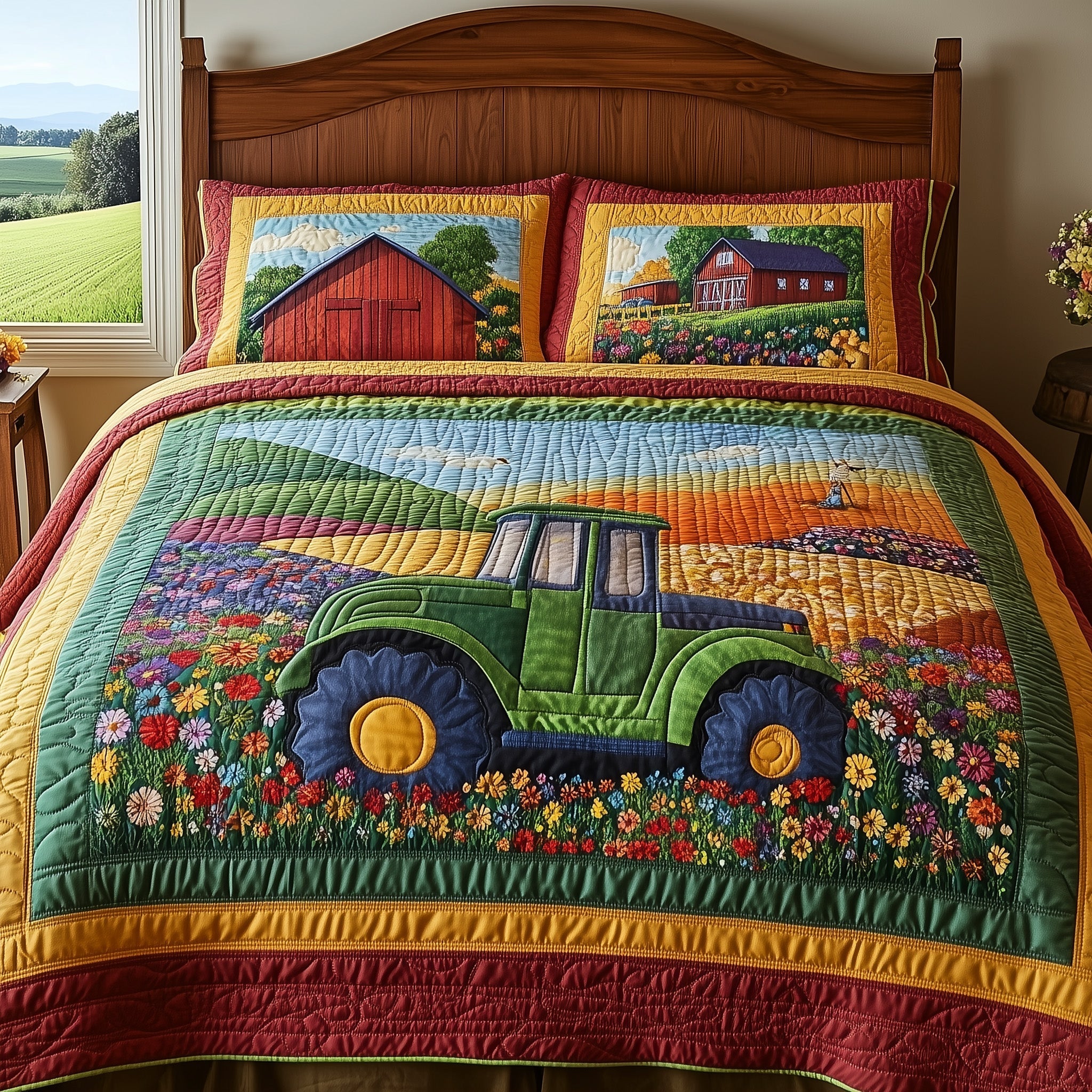Farmer Heaven Quilted Bedding Set Farmer Heaven Showpiece Gift For Farmer Mom - Tradiviet