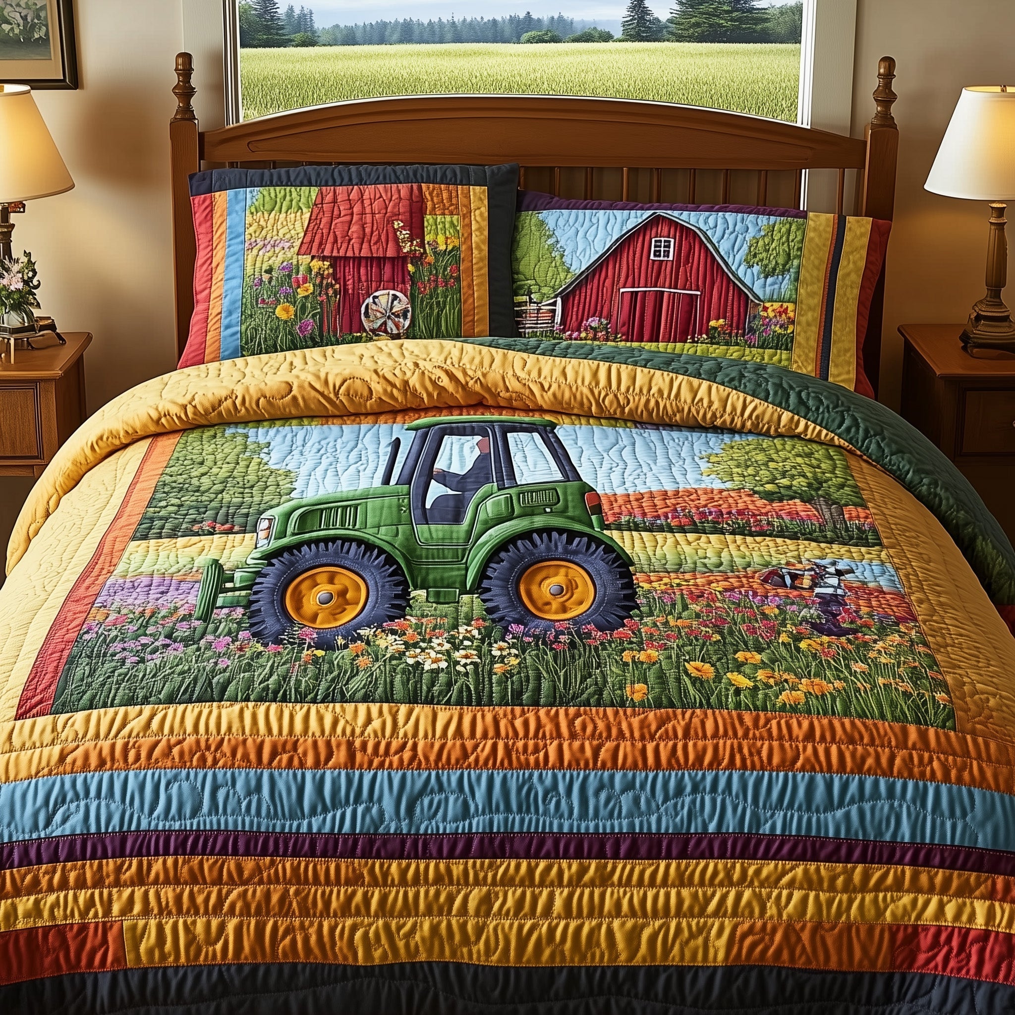Farmer Heaven Quilted Bedding Set Farmer Heaven Vibe Gift For Heaven Mom - Tradiviet