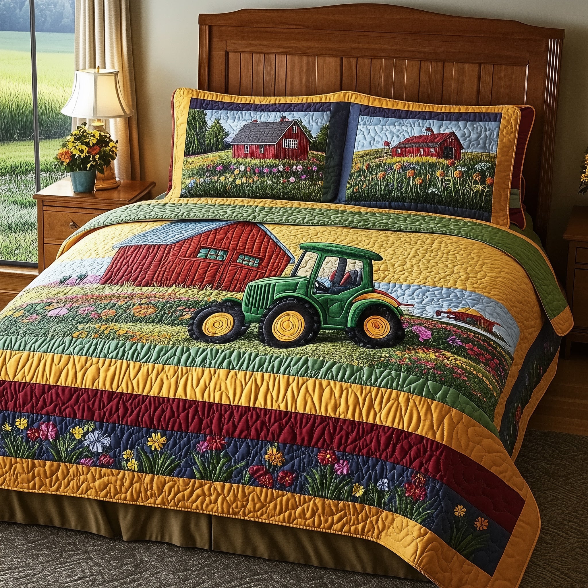 Farmer Heaven Quilted Bedding Set Farmer Heaven Wonderland Gift For Farmer Heaven - Tradiviet