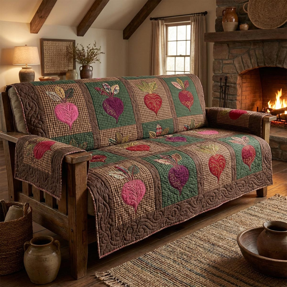 Farmstead Roots Quilted Sofa Cover Couch Cover Best Gifts For Beekeepers - Tradiviet