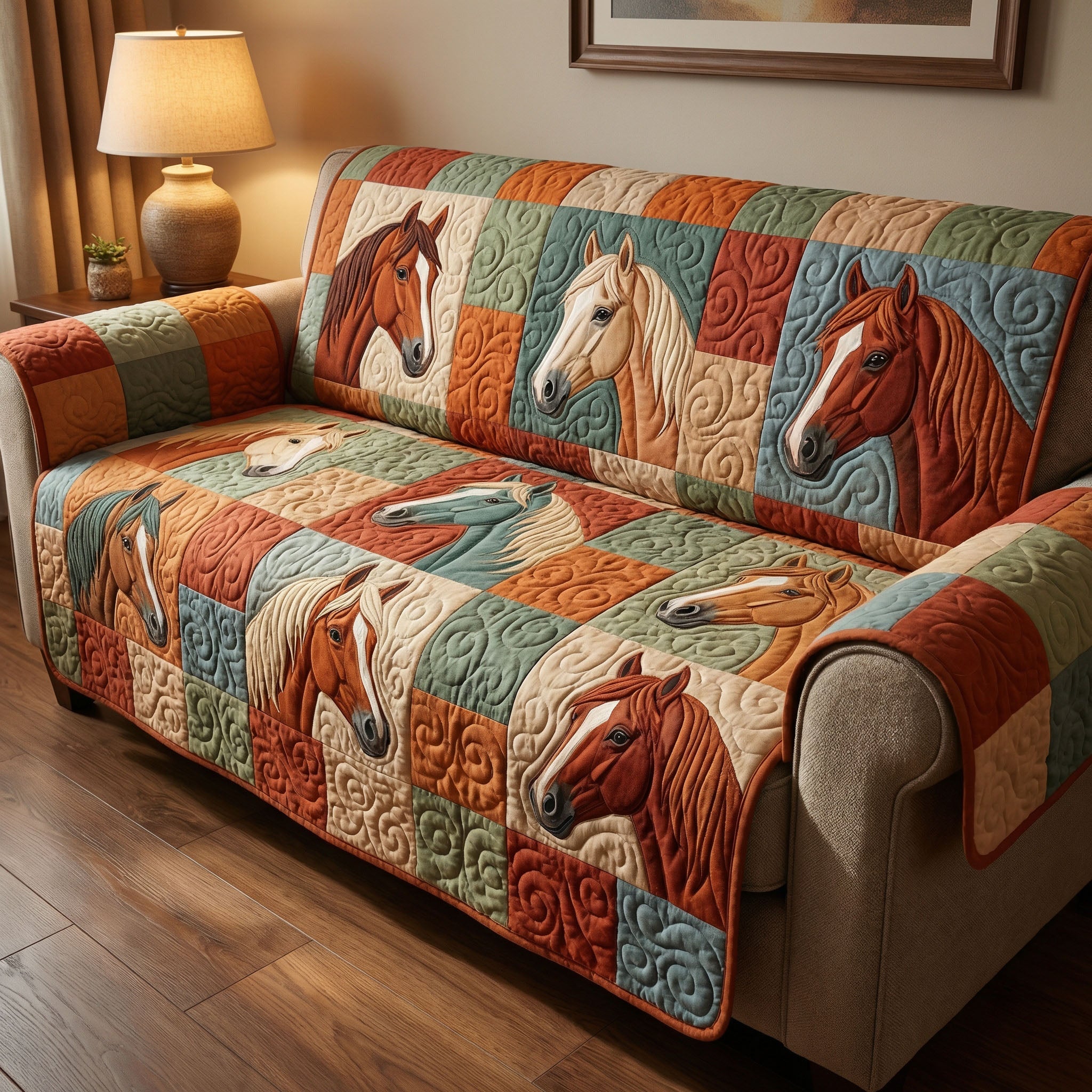 Farmstead Spirit Quilted Sofa Cover Simple Home Room Decor Gifts For New Homes - Tradiviet
