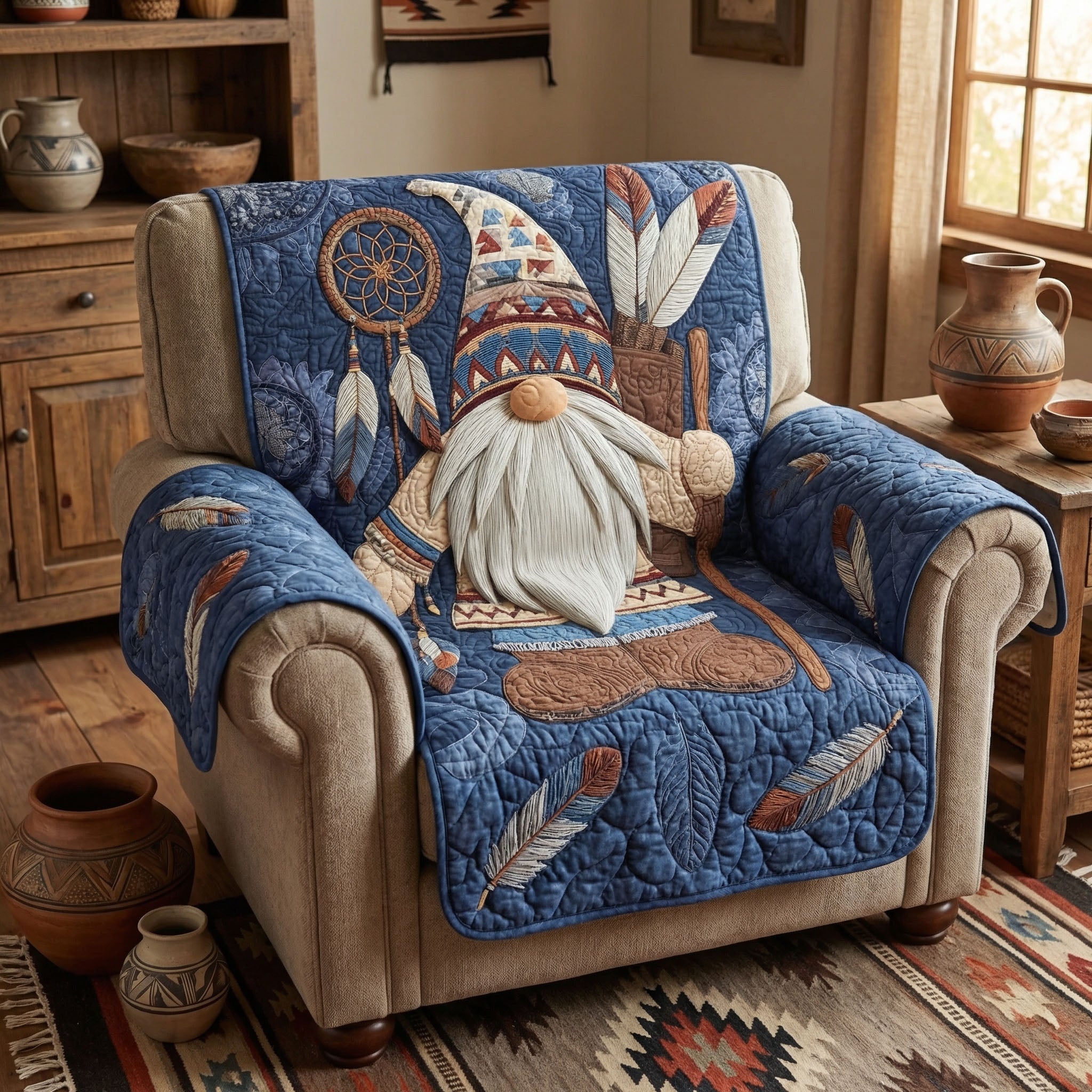 Feathered Horizon Quilted Sofa Cover Cozy Home Room Decor Gifts For Home Lovers - Tradiviet