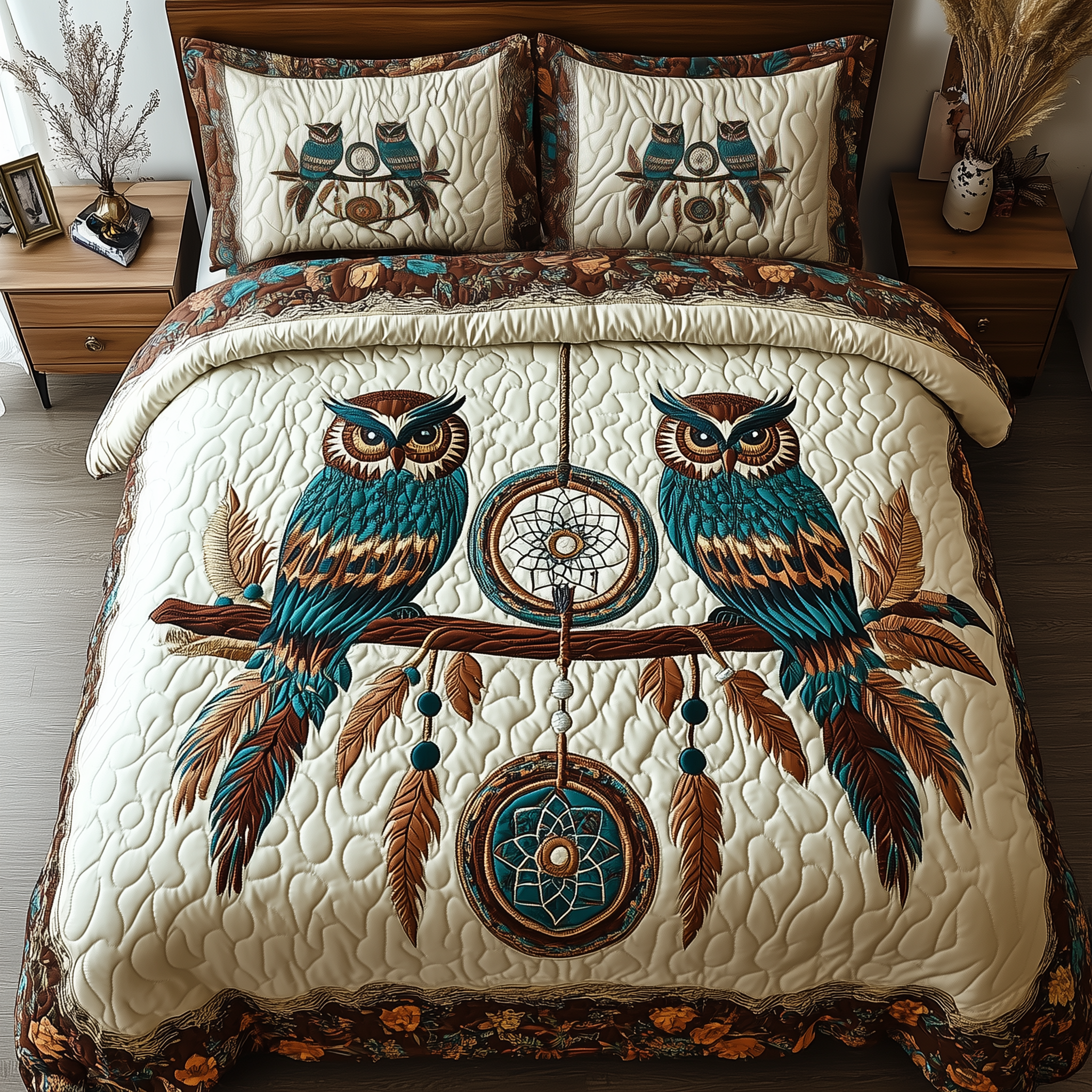Feathers and Dreams Quilted Bedding Set Feathers Dreams Retreat Gift For Feathers Dreams - Tradiviet