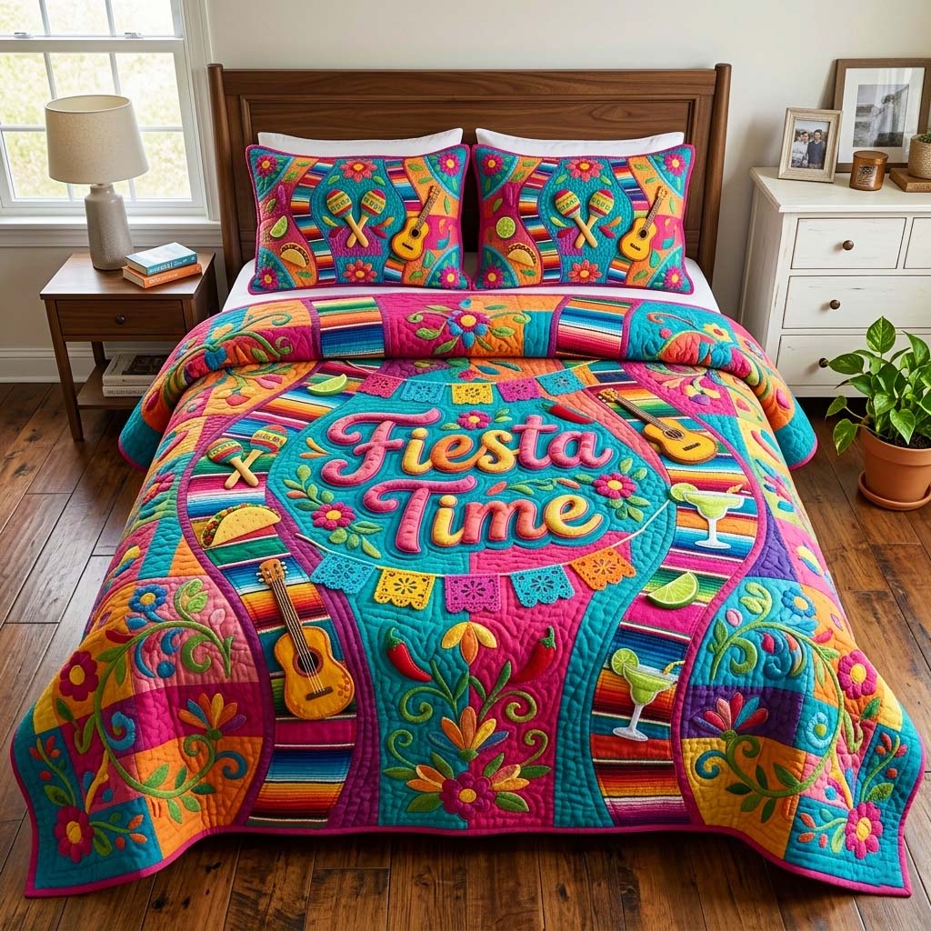 Fiesta Time Quilted Bedding Set Fiesta Time Shore Gift For Fiesta Time - Tradiviet