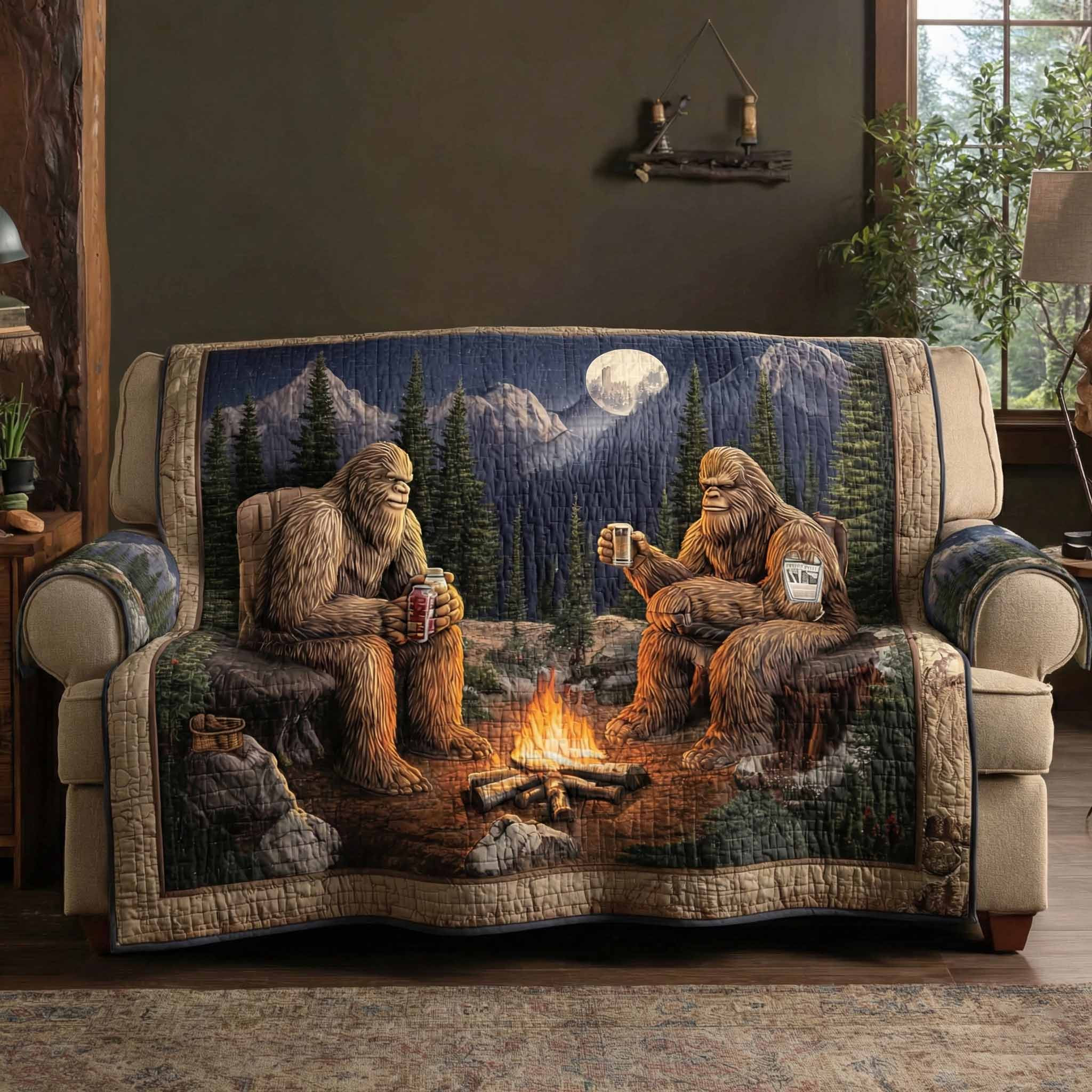 Fireside Myth Quilted Sofa Cover Best Sofa Covers Bigfoot Gifts Items To Buy - Tradiviet