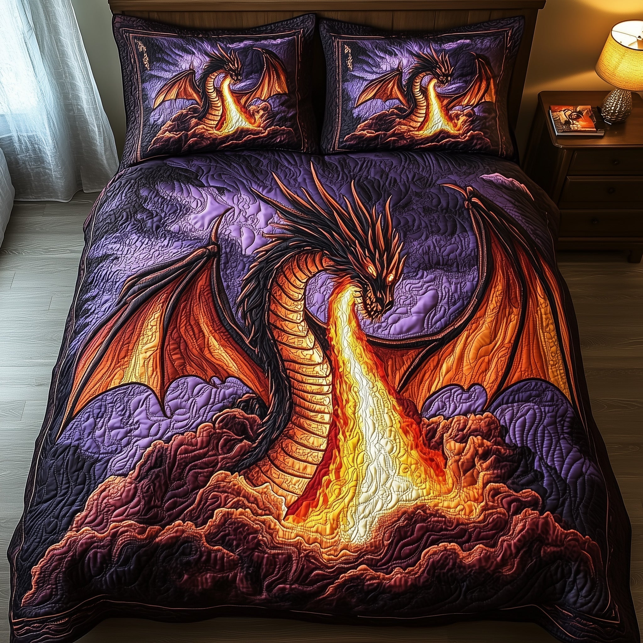Flameborn Majesty Quilted Bedding Set Flameborn Majesty Ocean Gift For Flameborn Majesty - Tradiviet