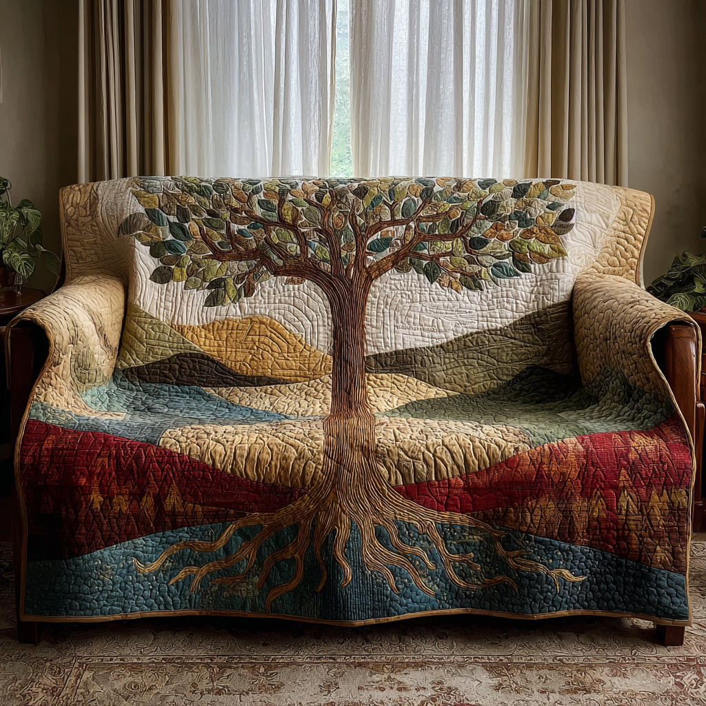 Flourish Quilted Sofa Cover Unique Home Room Decor Gifts For Room Decor - Tradiviet