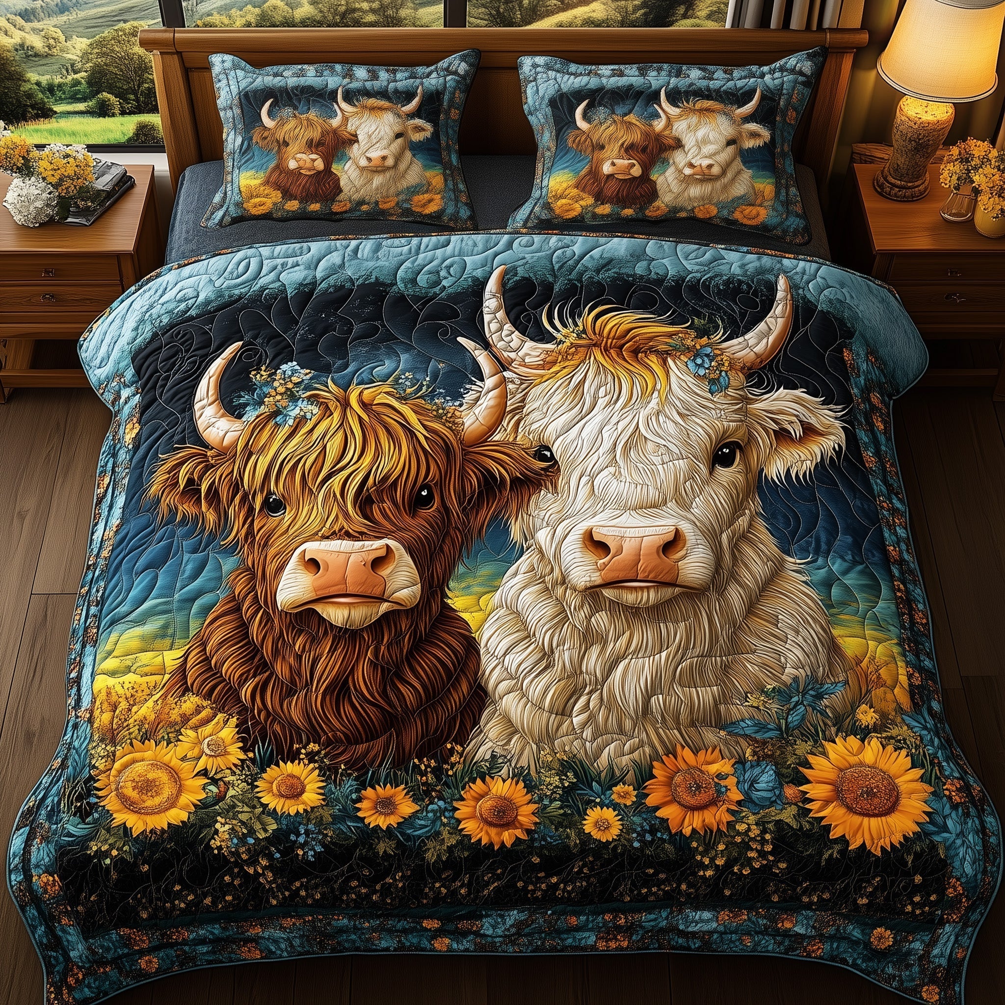 Fluffy Friends Quilted Bedding Set Fluffy Friends Tone Gift For Fluffy Friends - Tradiviet