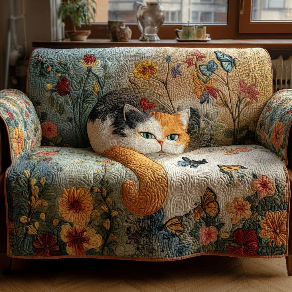 Fluffy Friends Quilted Sofa Cover Unique Home Room Decor Room Gift For Her - Tradiviet