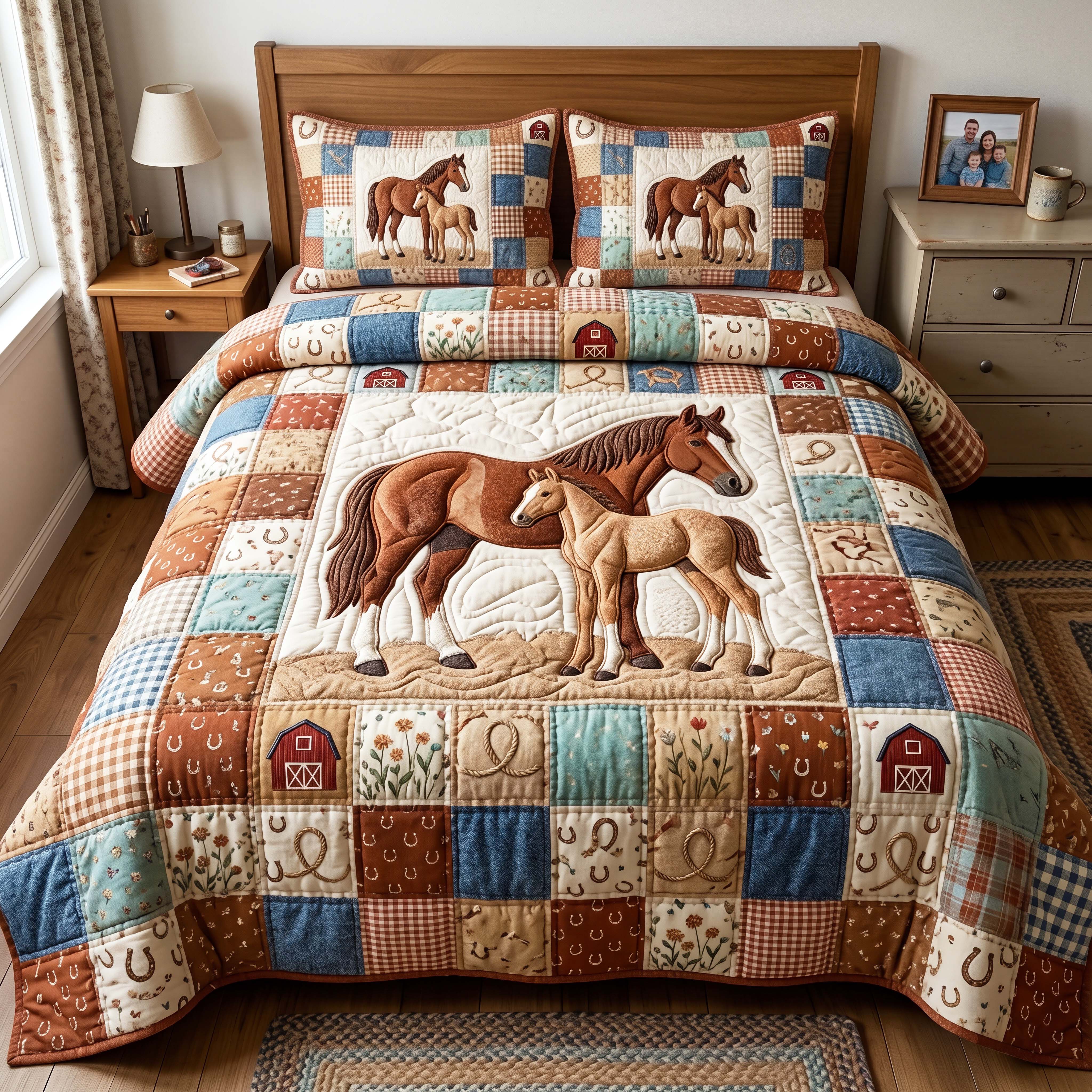Foal Meadow Quilted Bedding Set Foal Meadow Dream Gift For Foal Meadow - Tradiviet