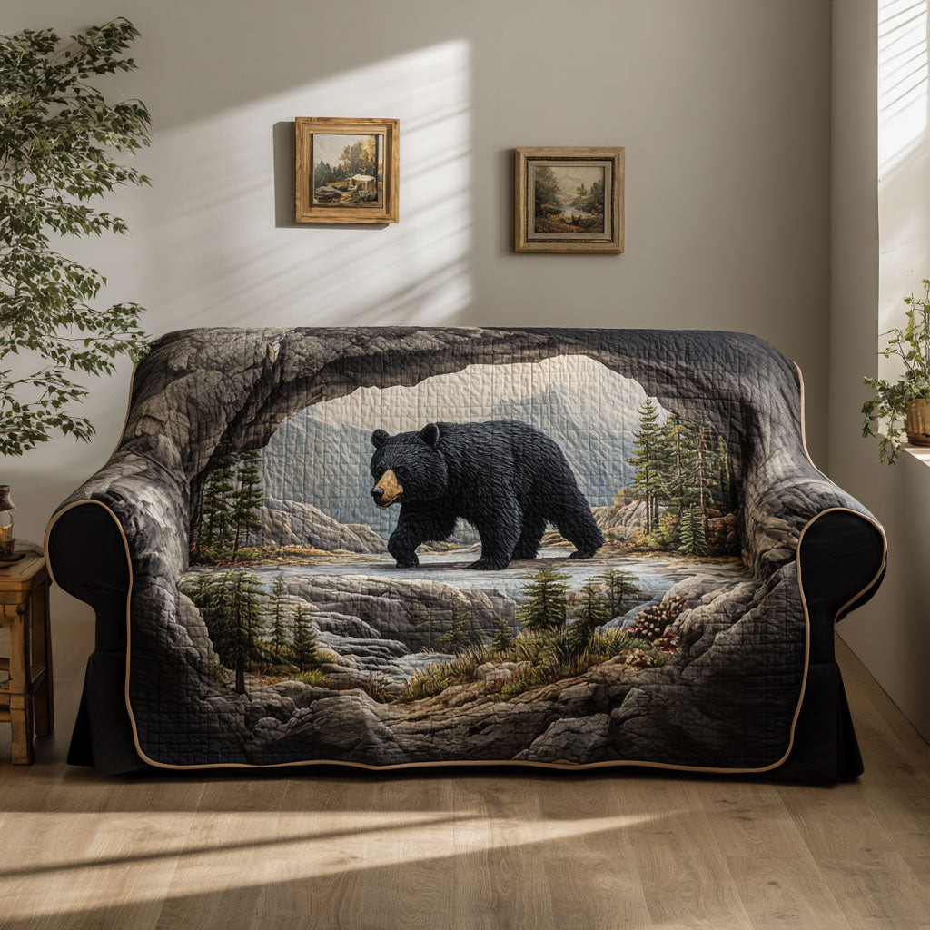 Forest Bear Quilted Sofa Cover Couch Seat Covers Best Bear Gift Ideas - Tradiviet