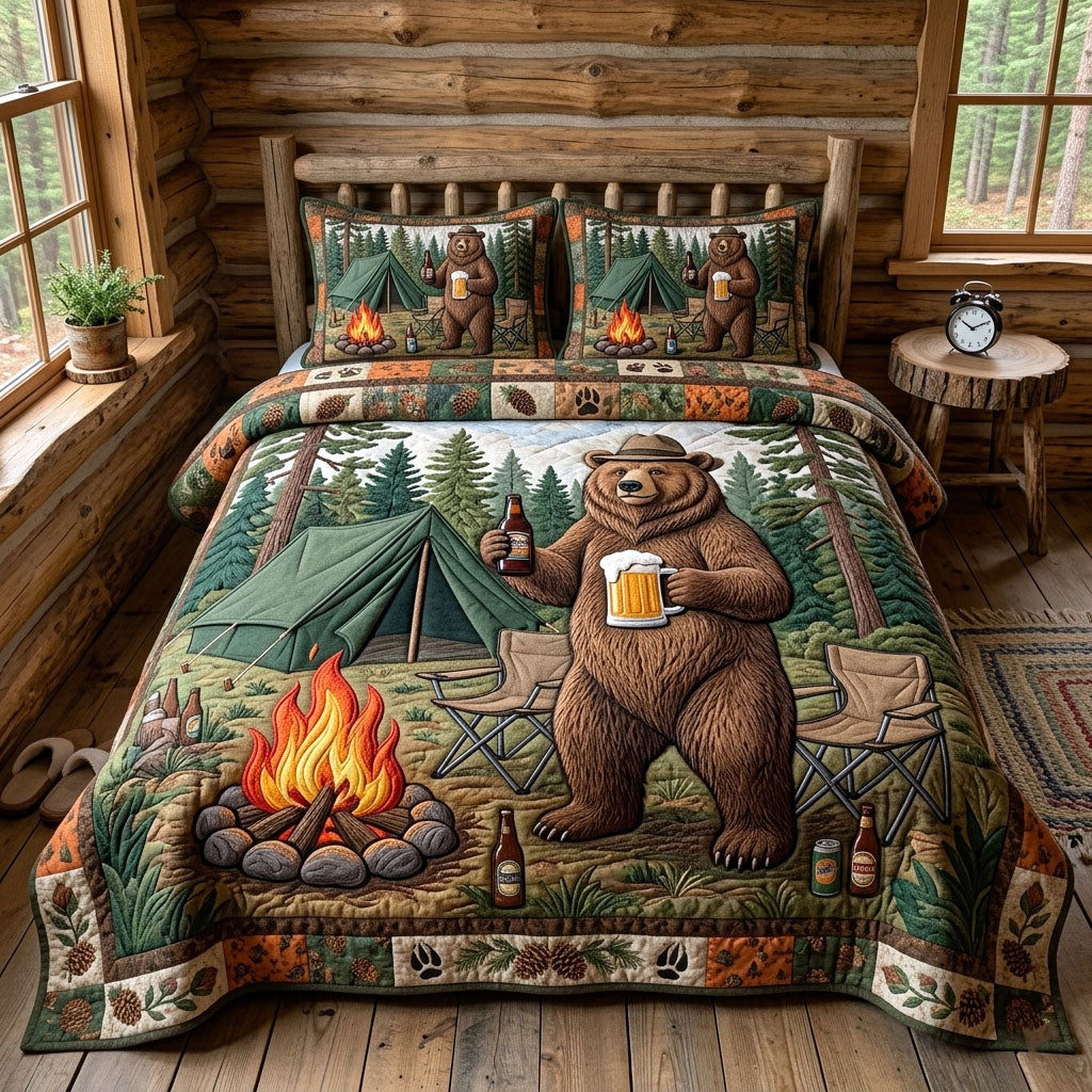 Forest Camper Quilted Bedding Set Forest Camper Honor Gift For Camper Family - Tradiviet