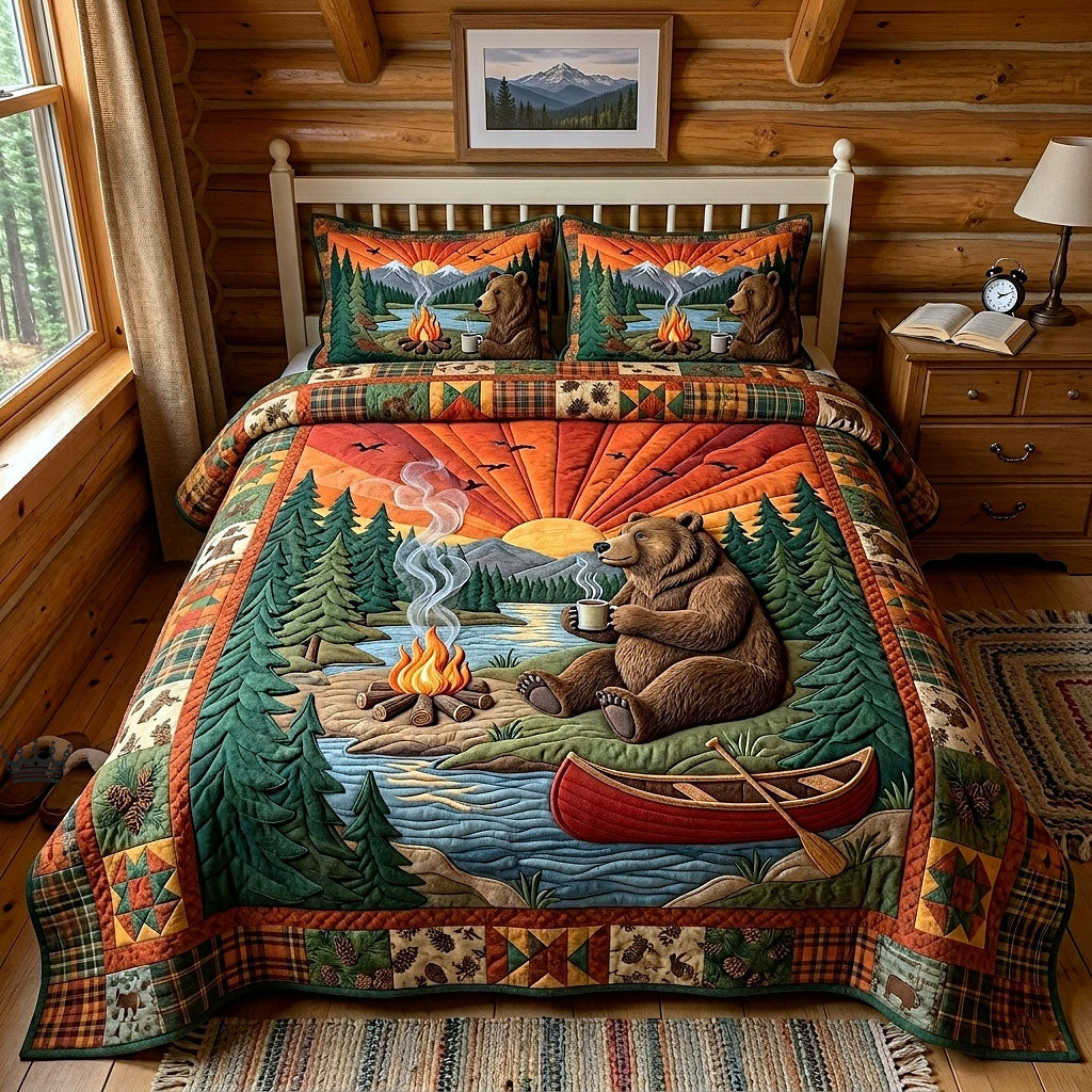 Forest Camper Quilted Bedding Set Forest Camper Houseware Gift For Forest Camper - Tradiviet