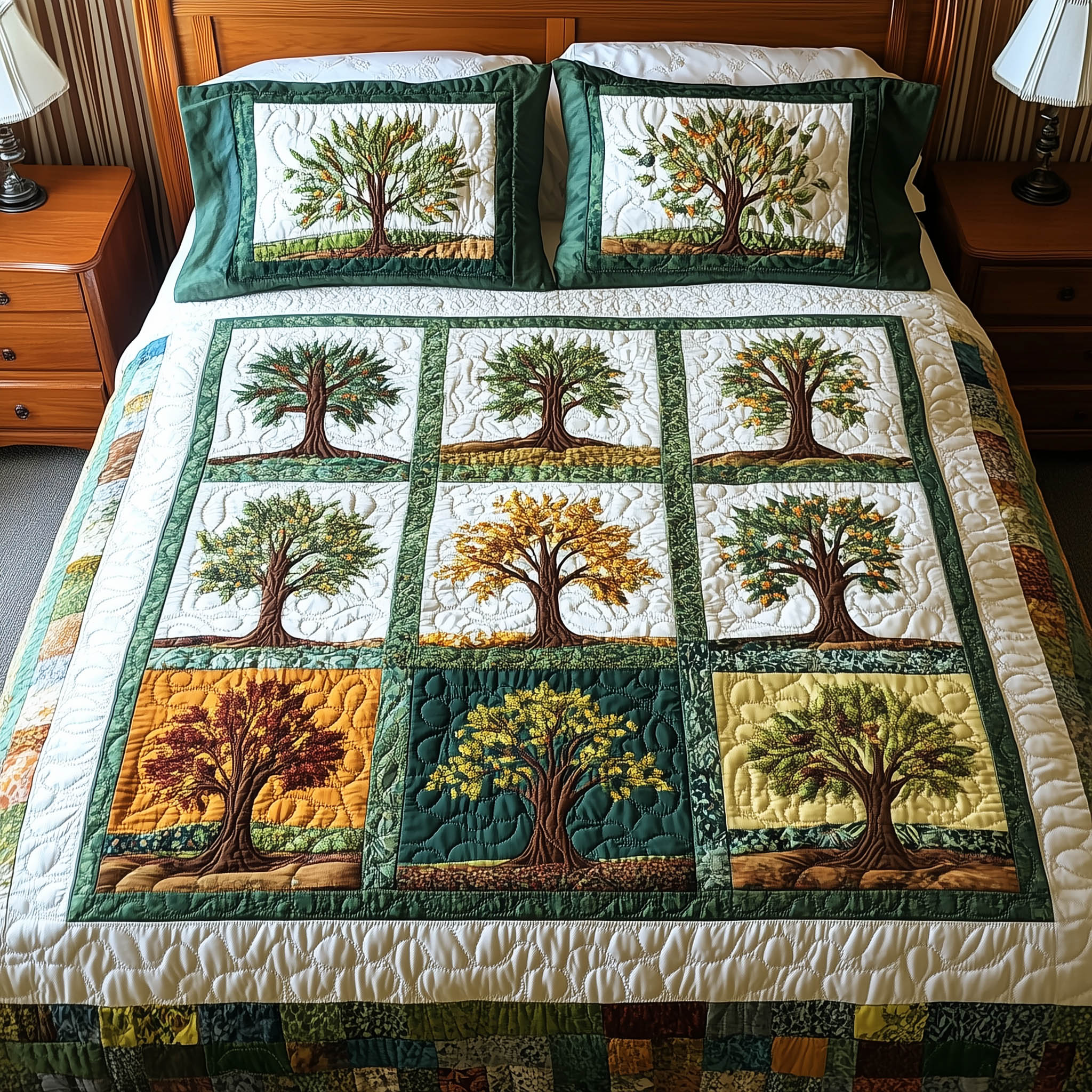 Forest Charm Quilted Bedding Set Forest Charm Artwork Gift For Charm Fans - Tradiviet