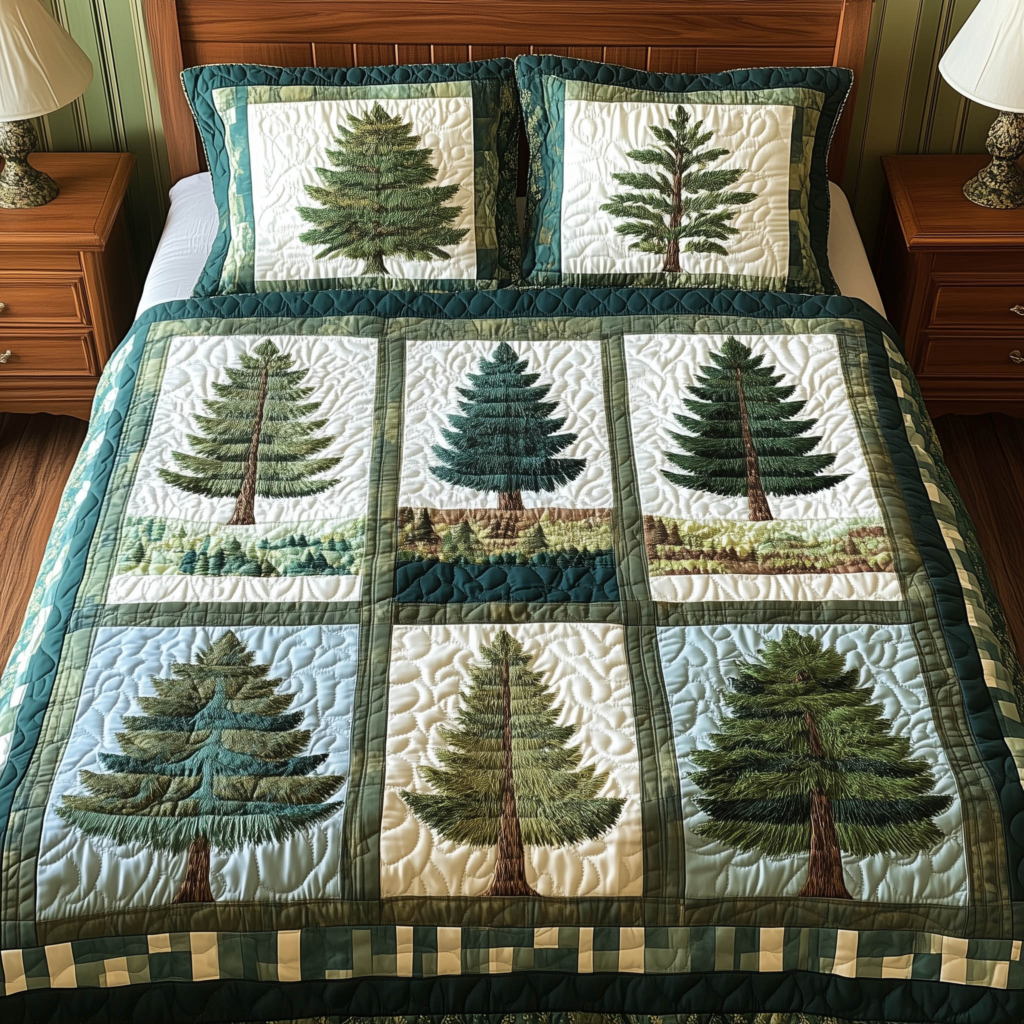 Forest Charm Quilted Bedding Set Forest Charm Serenity Gift For Charm Family - Tradiviet