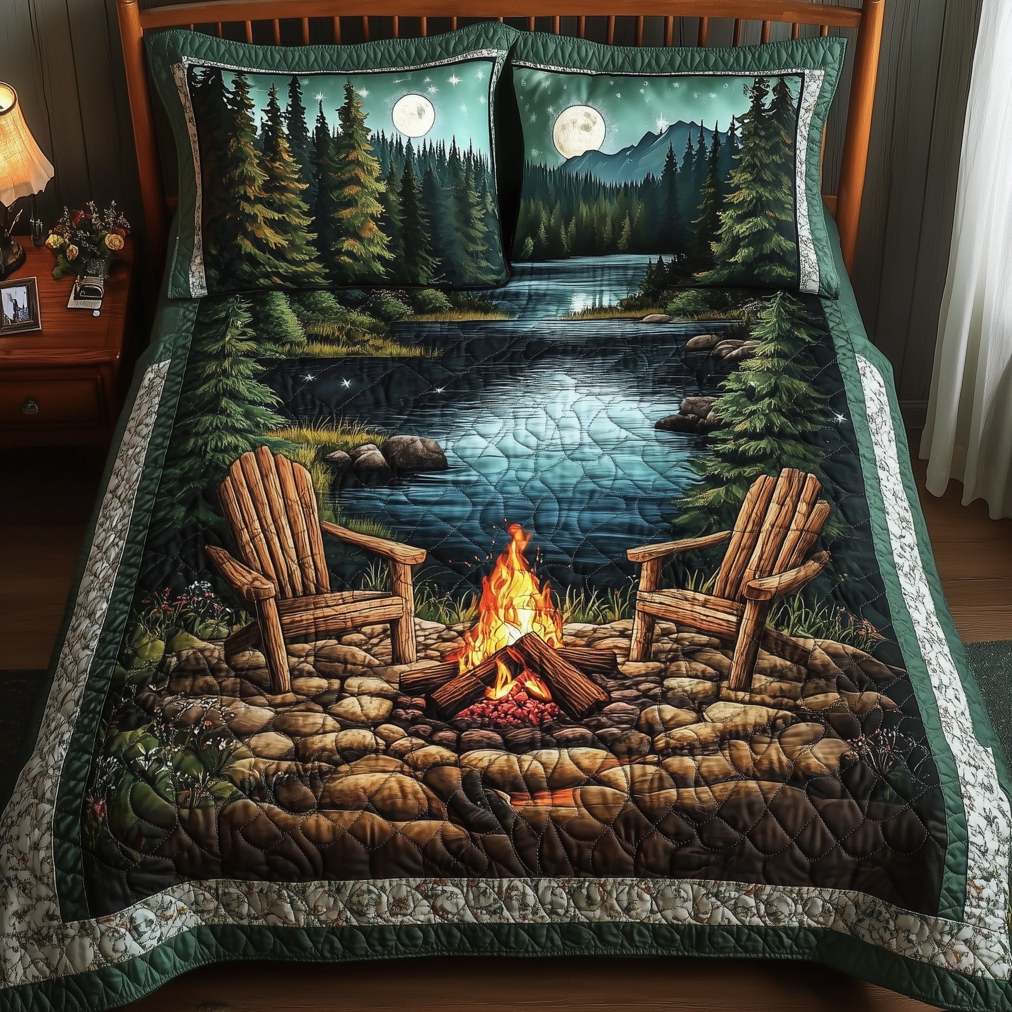 Forest Haven Quilted Bedding Set Forest Haven Coastal Gift For Forest Haven - Tradiviet