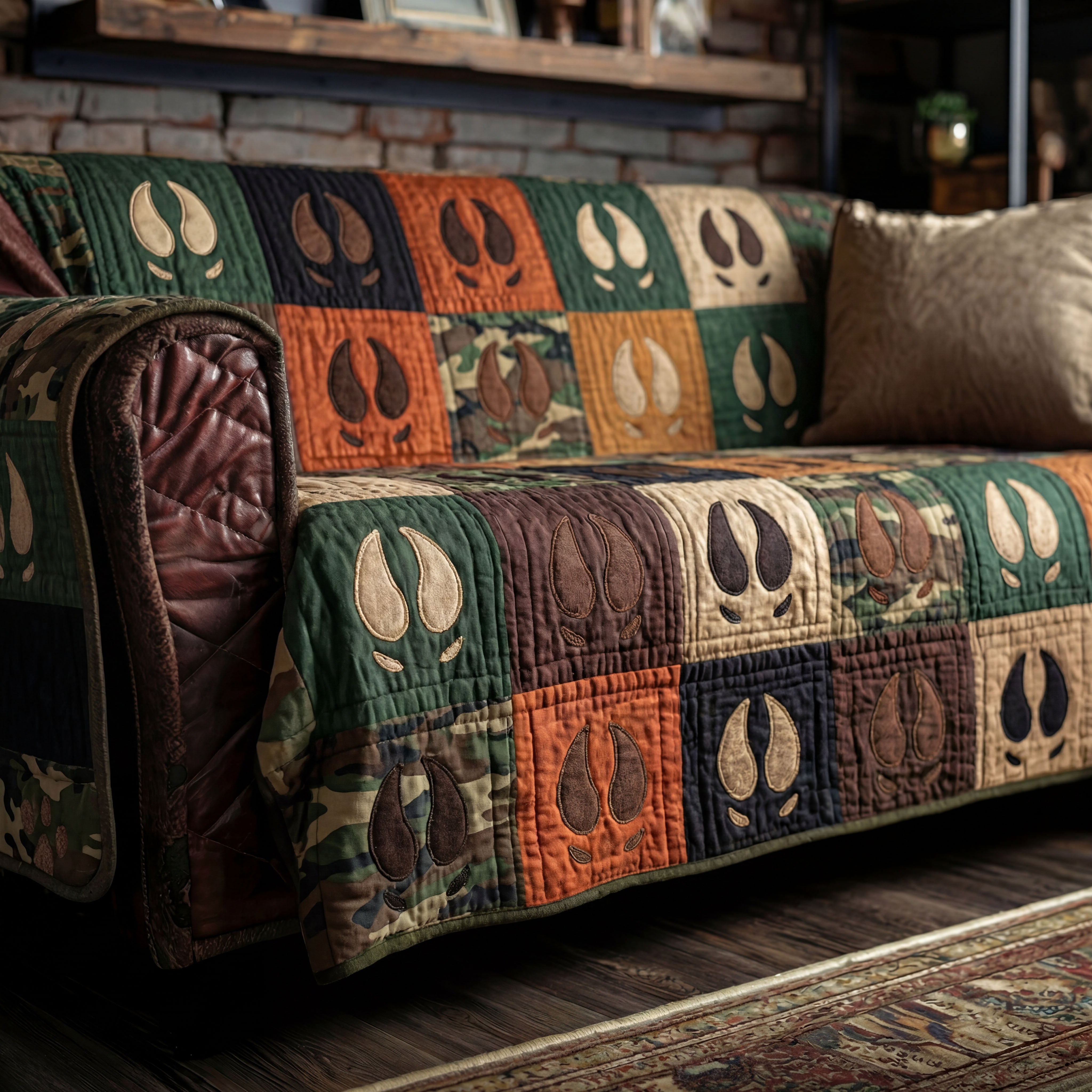 Forest Hoof Legacy Quilted Sofa Cover Cute Home Room Decor New Home Gift Ideas - Tradiviet