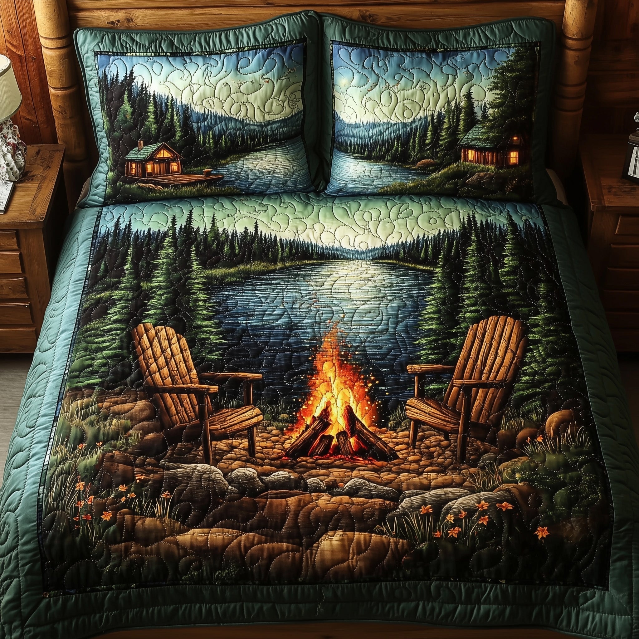 Forest Joy Quilted Bedding Set Forest Joy Freedom Gift For Forest Joy - Tradiviet