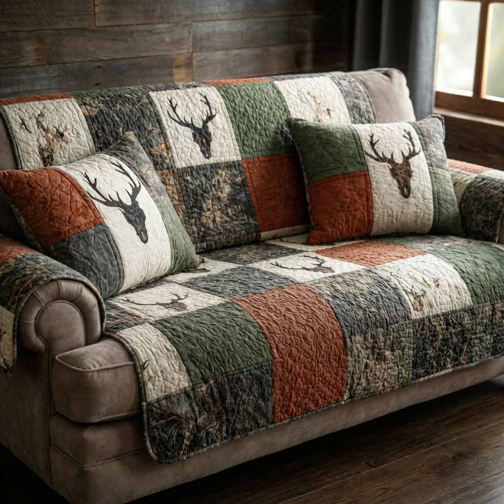 Forest Lodge Quilted Sofa Cover Home Room Decor Ideas Gifts For New Homes - Tradiviet