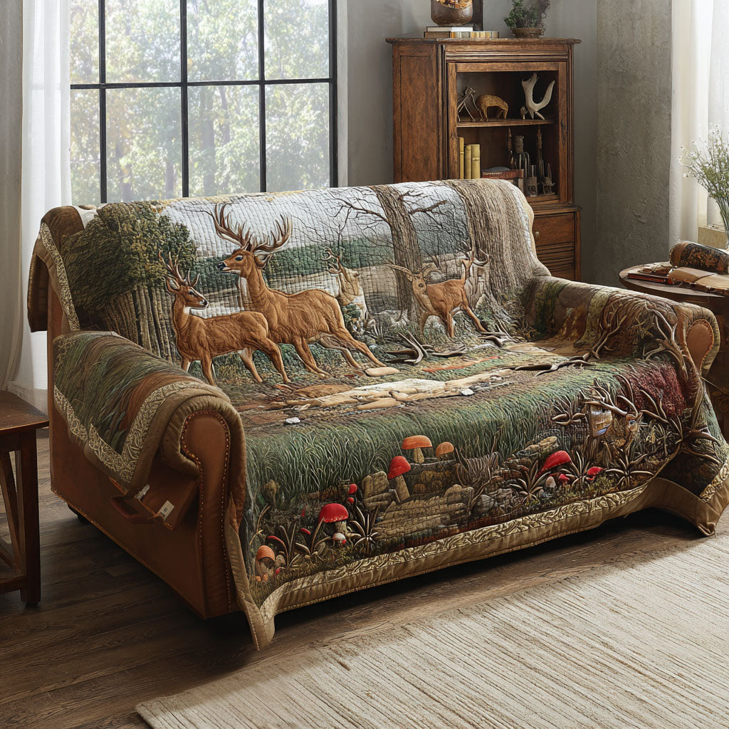 Forest Outfitter Quilted Sofa Cover Holiday Home Room Decor Home Gift For Her - Tradiviet