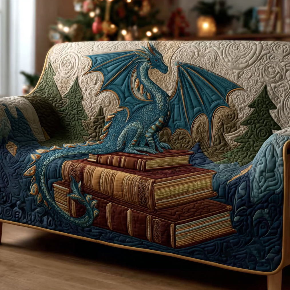 Forest Sky Dragon Quilted Sofa Cover Warm Home Room Decor Gifts For Living Rooms - Tradiviet