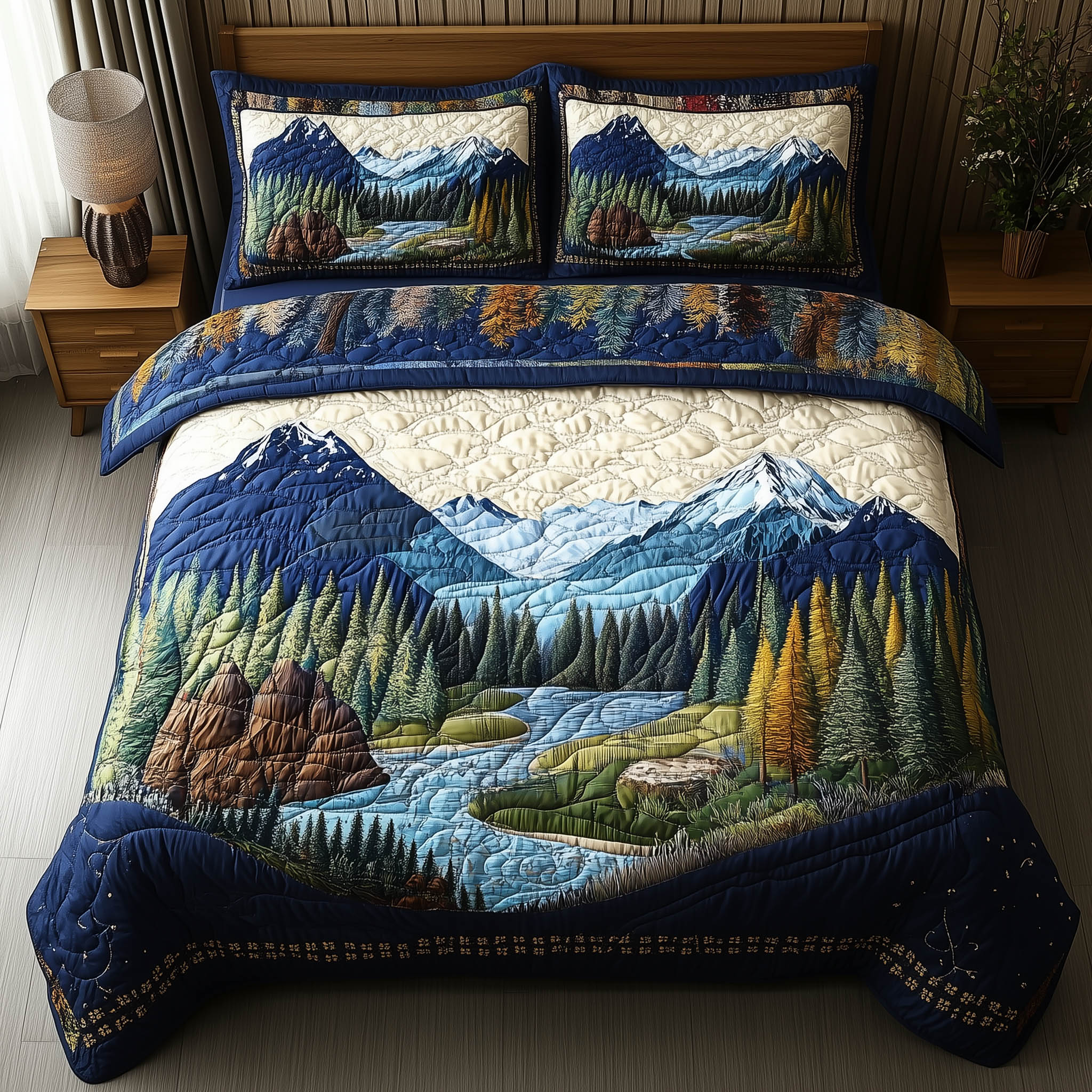 Forest Soul Quilted Bedding Set Forest Soul Craft Gift For Soul Dad - Tradiviet