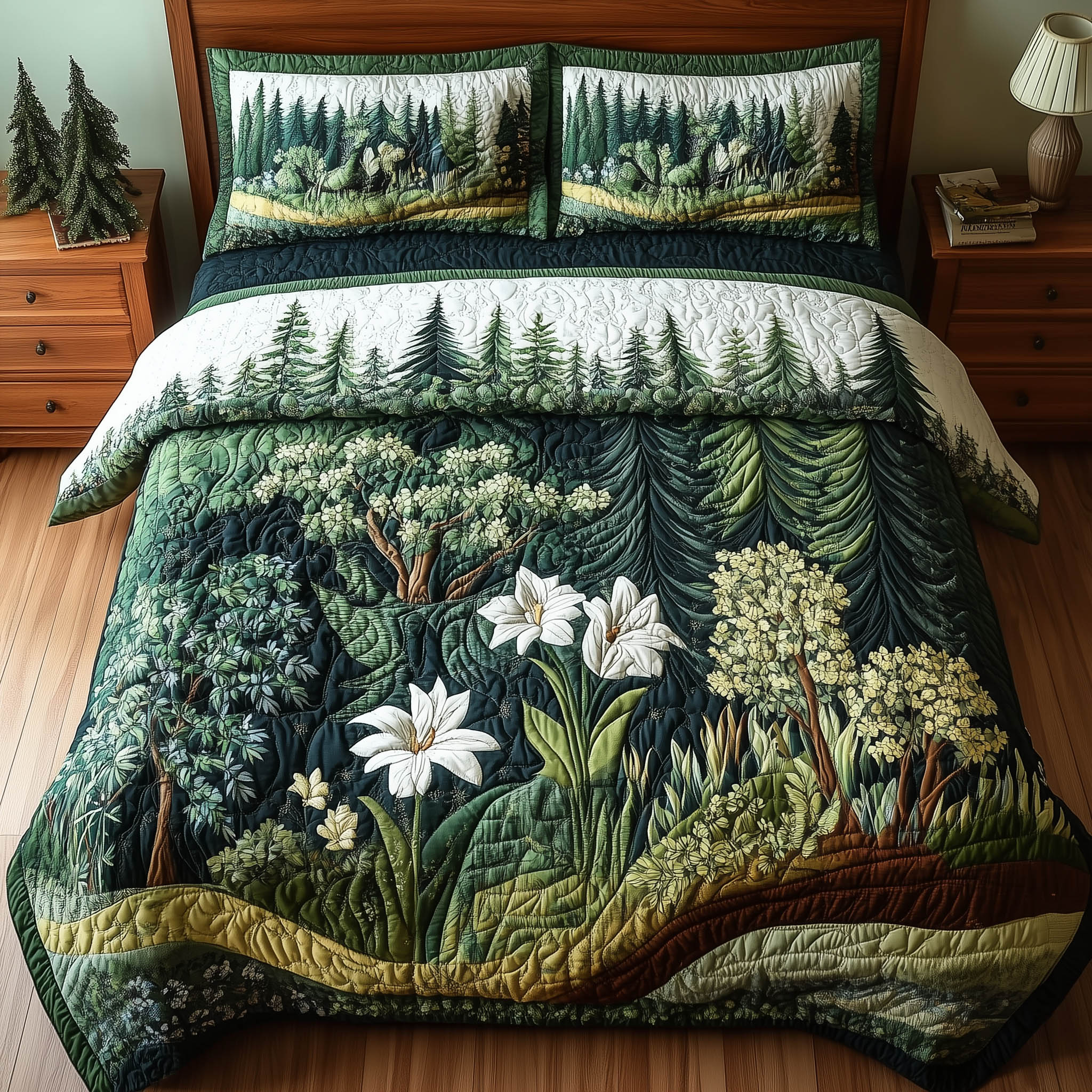 Forest Soul Quilted Bedding Set Forest Soul Space Gift For Soul Mom - Tradiviet